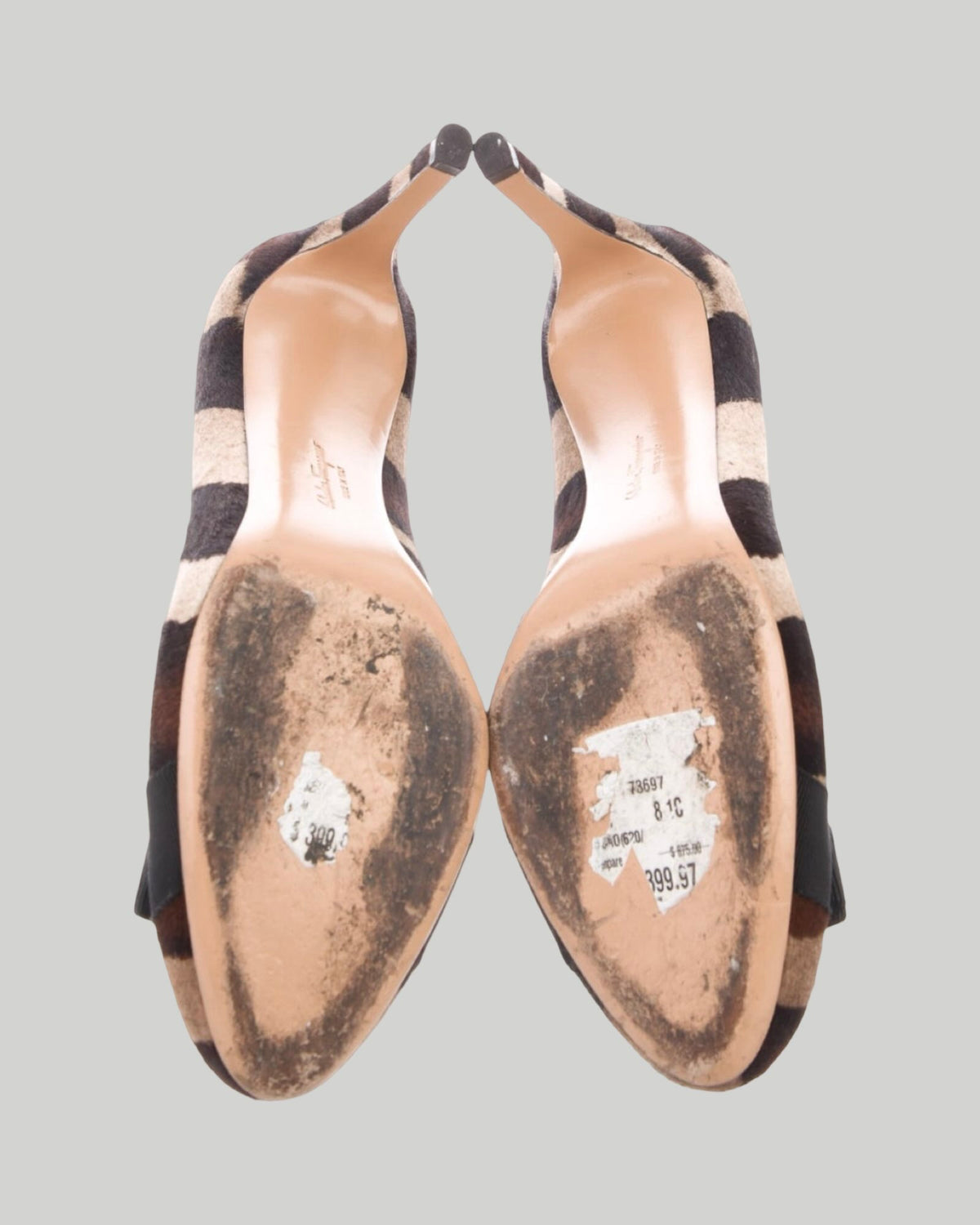 Salvatore Ferragamo Ponyhair Round Toe Pumps