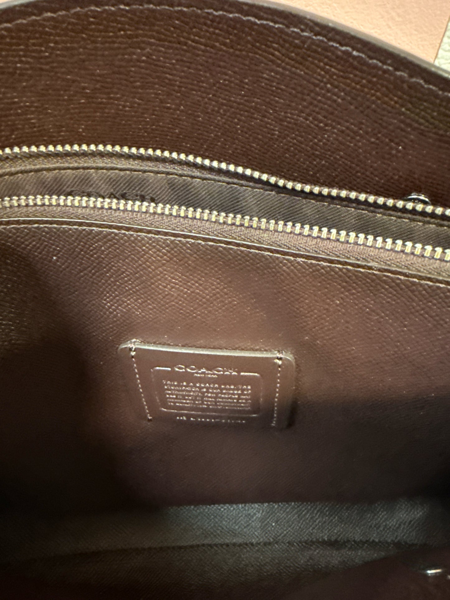 Coach Charlie Carryall in Taupe with Animal Print Side Gussets