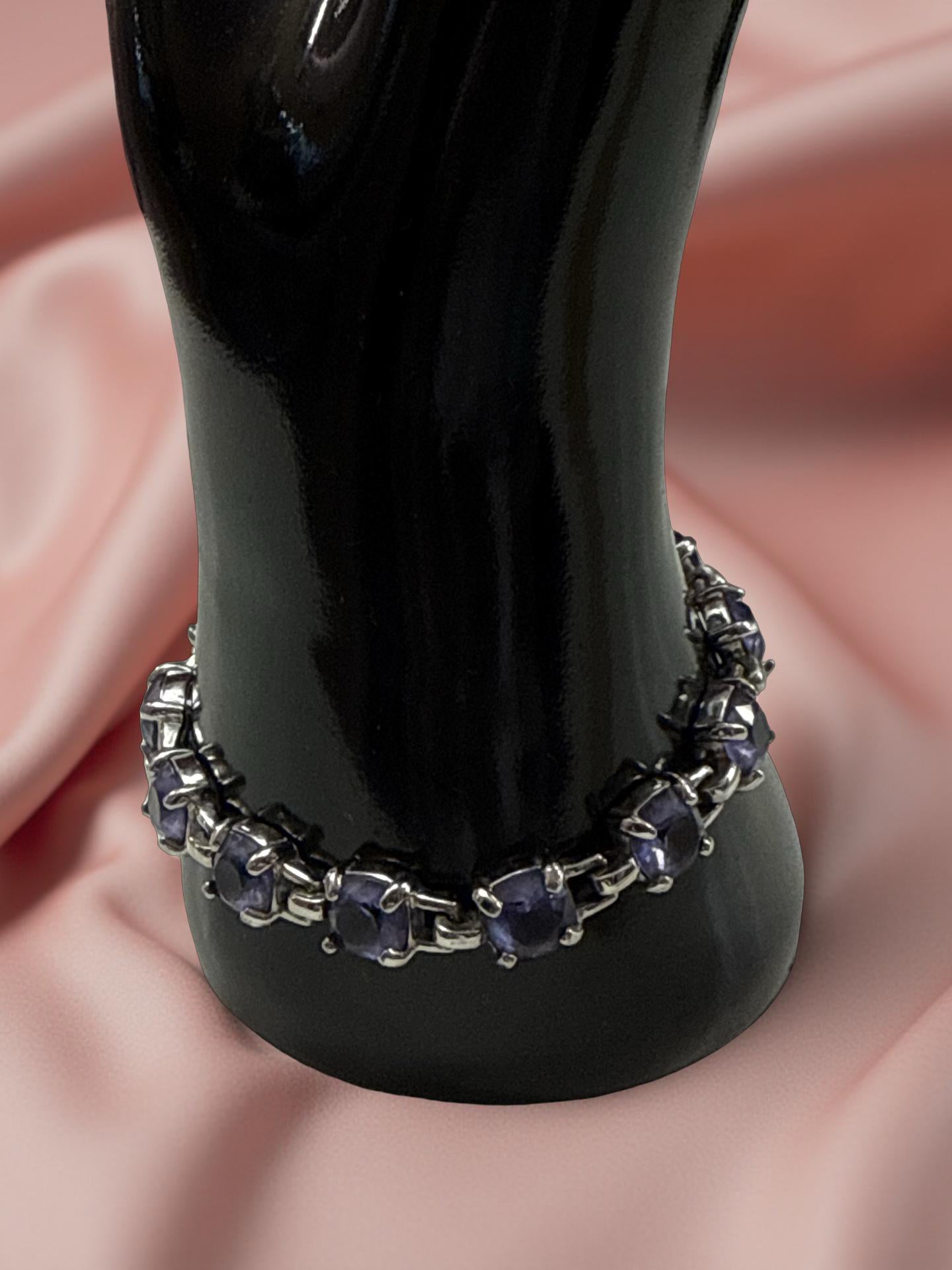 Swarovski silver and purple stone bracelet