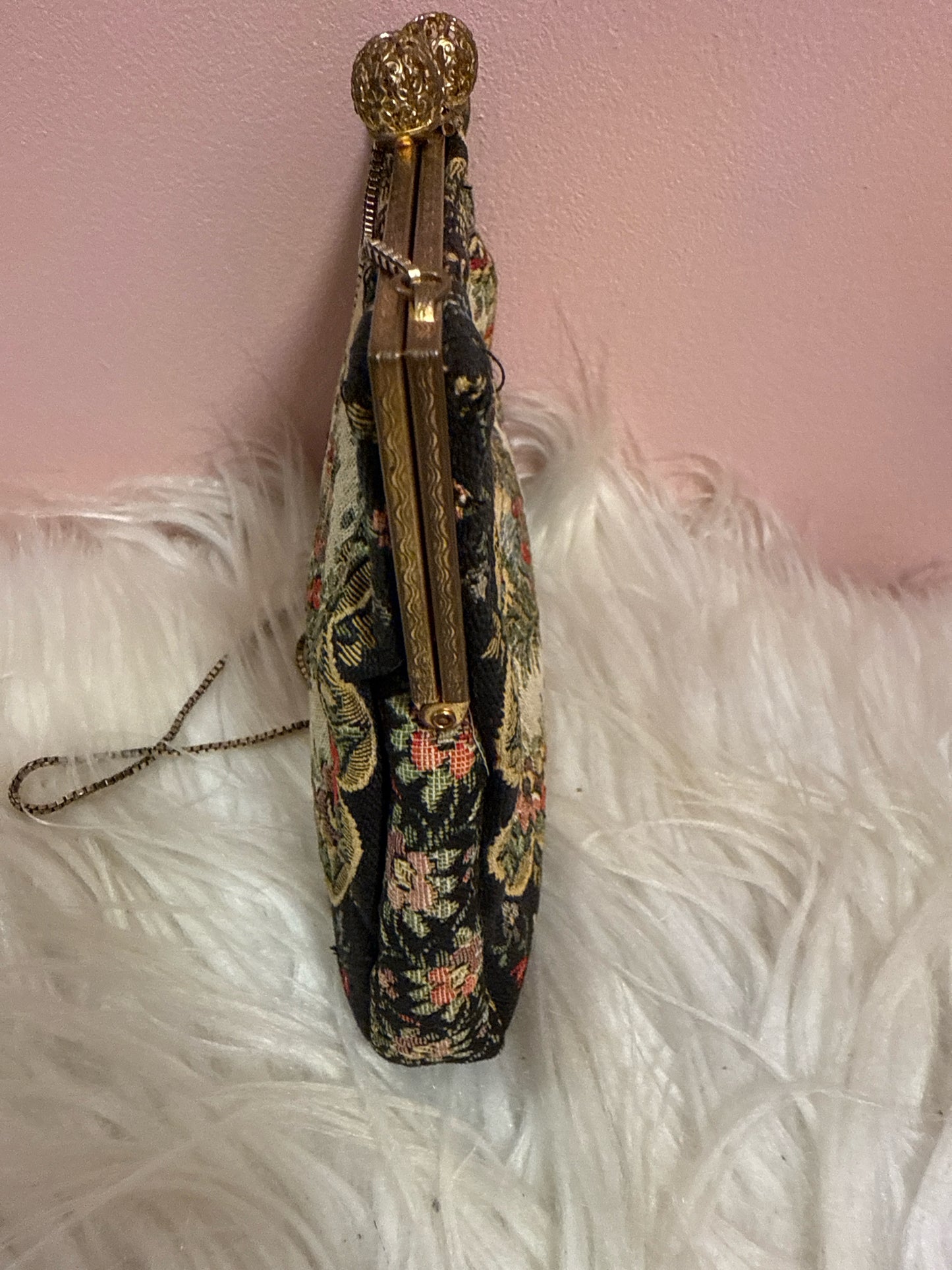 Petit Point embroidery vintage evening bag