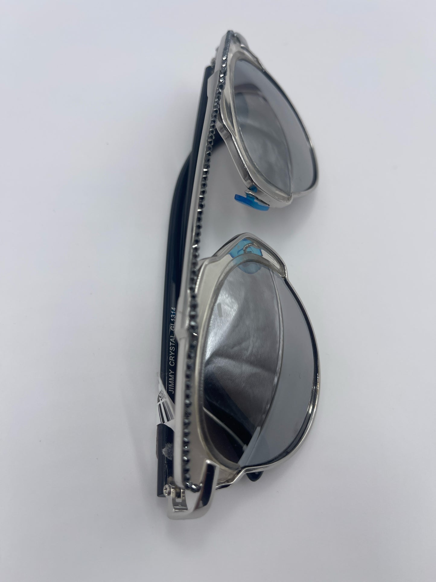 JIMMY CRYSTAL NEW YORK HELENA SILVER MIRROR SUNGLASSES