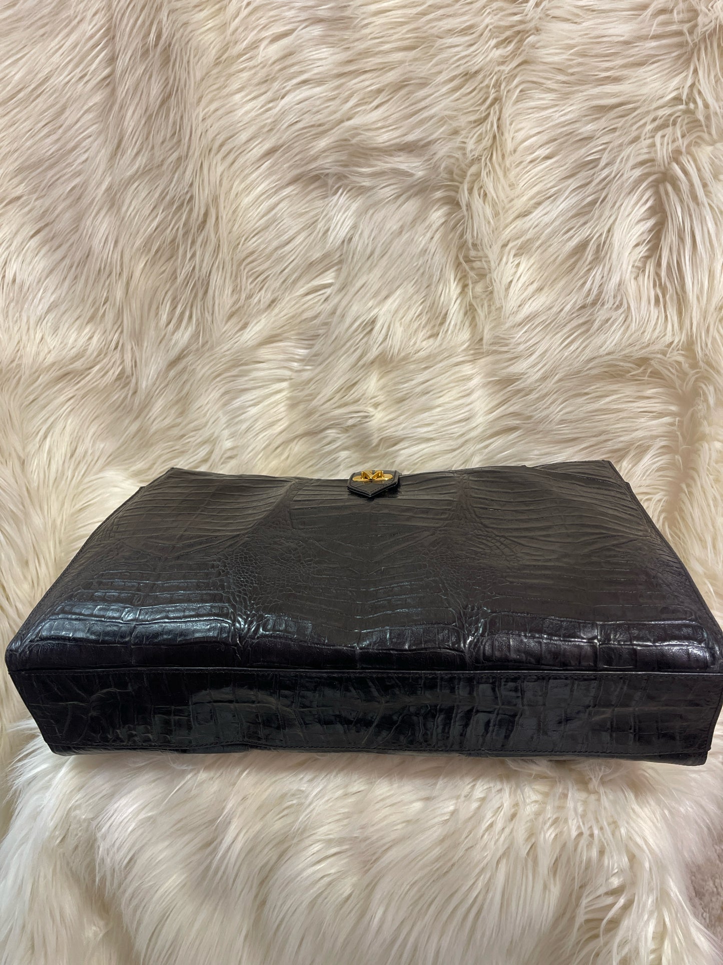 VALENTINO GARAVANI BLACK EMBOSSED TOTE