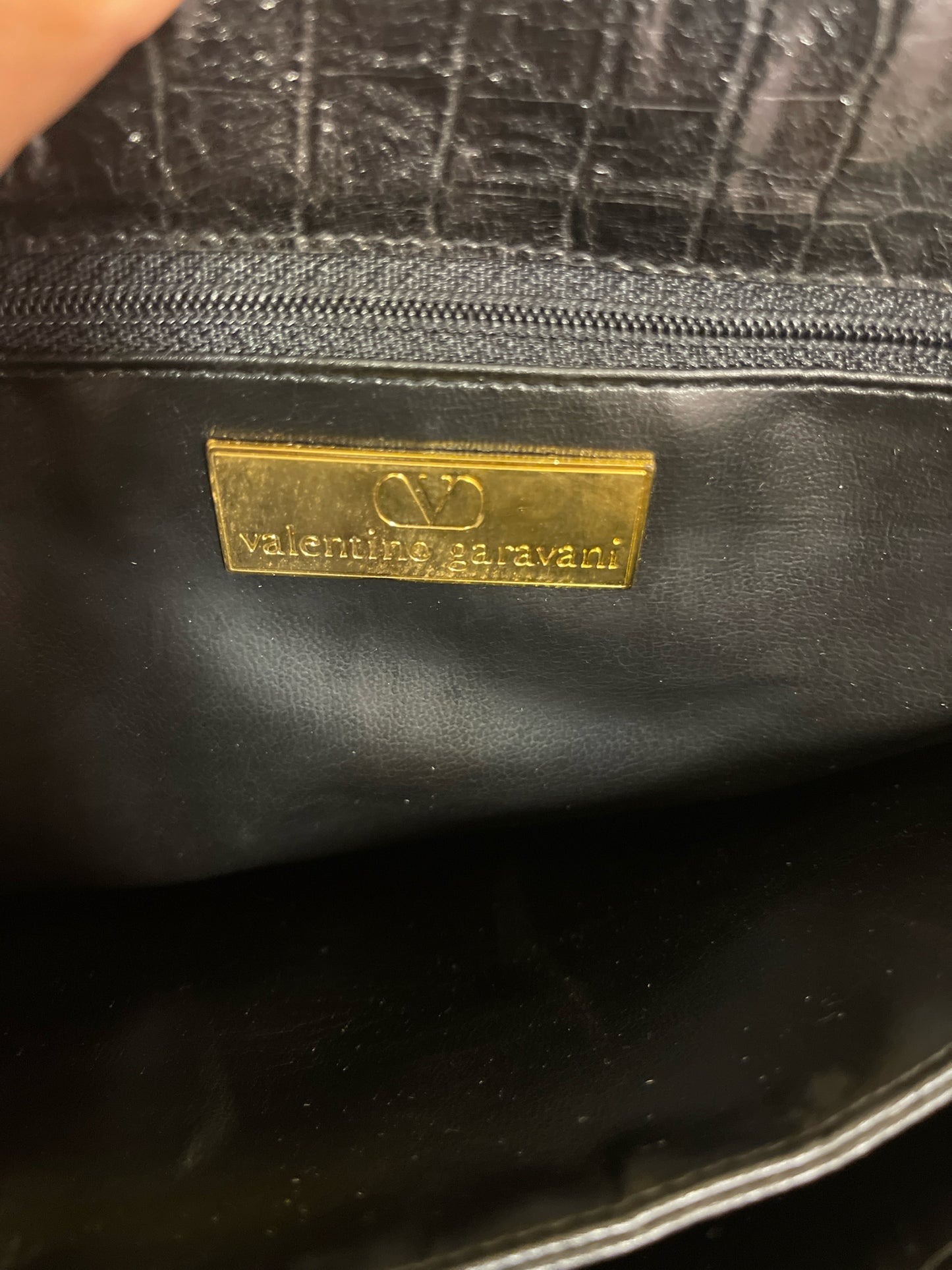 VALENTINO GARAVANI BLACK EMBOSSED TOTE