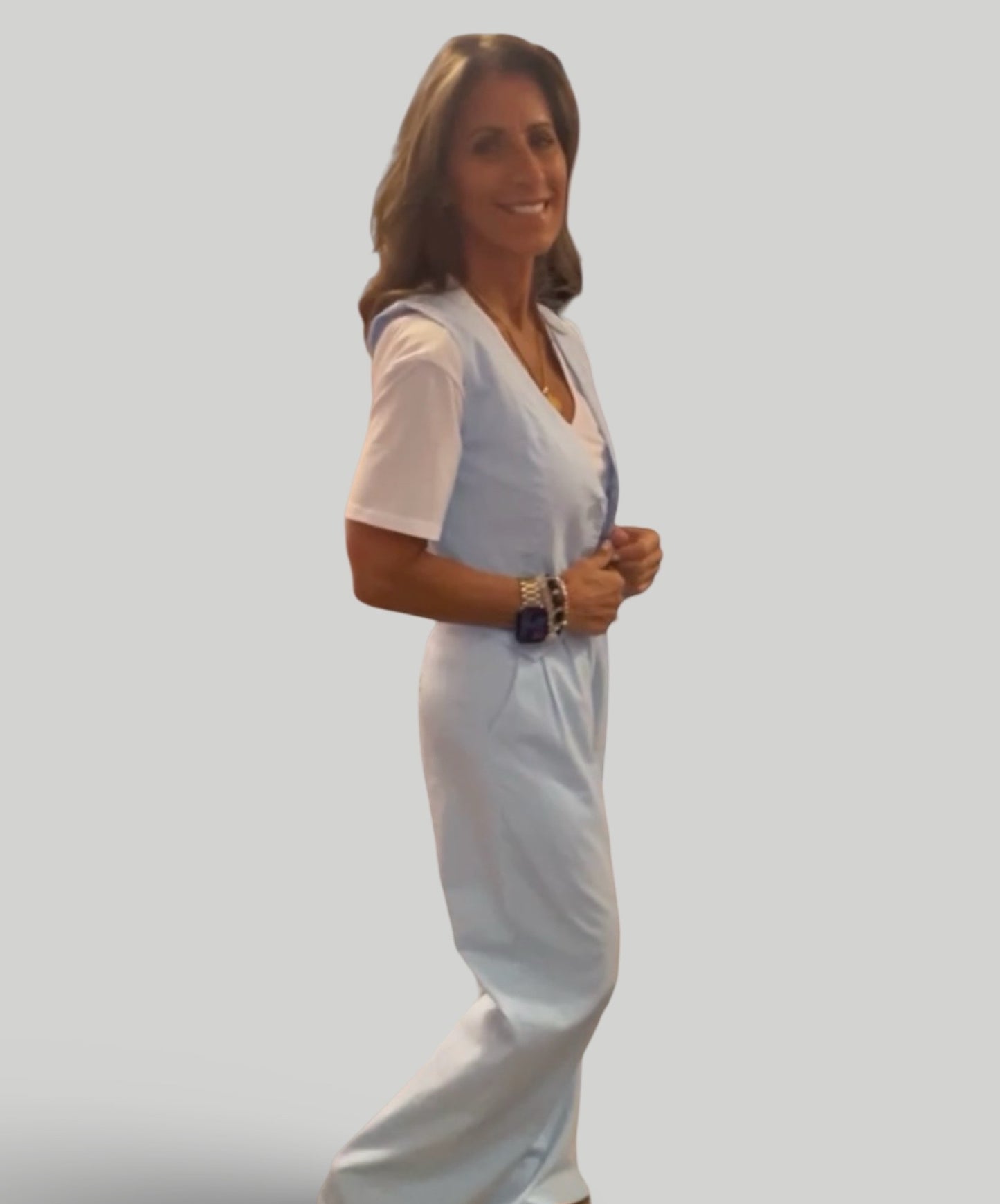 LINEN BLEND VEST AND PANT SET