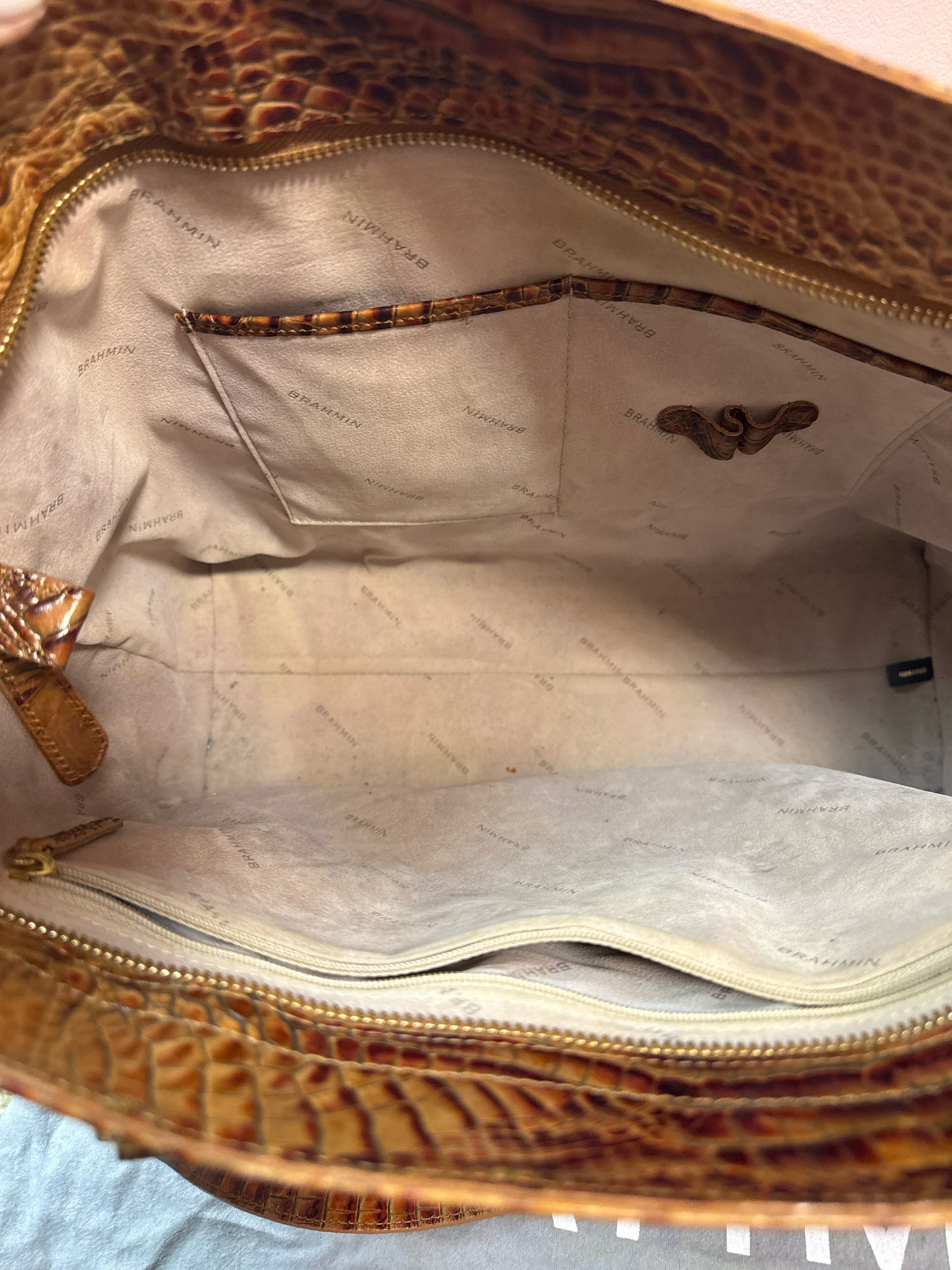 Brahmin Melbourne Pecan Finley Tote Bag