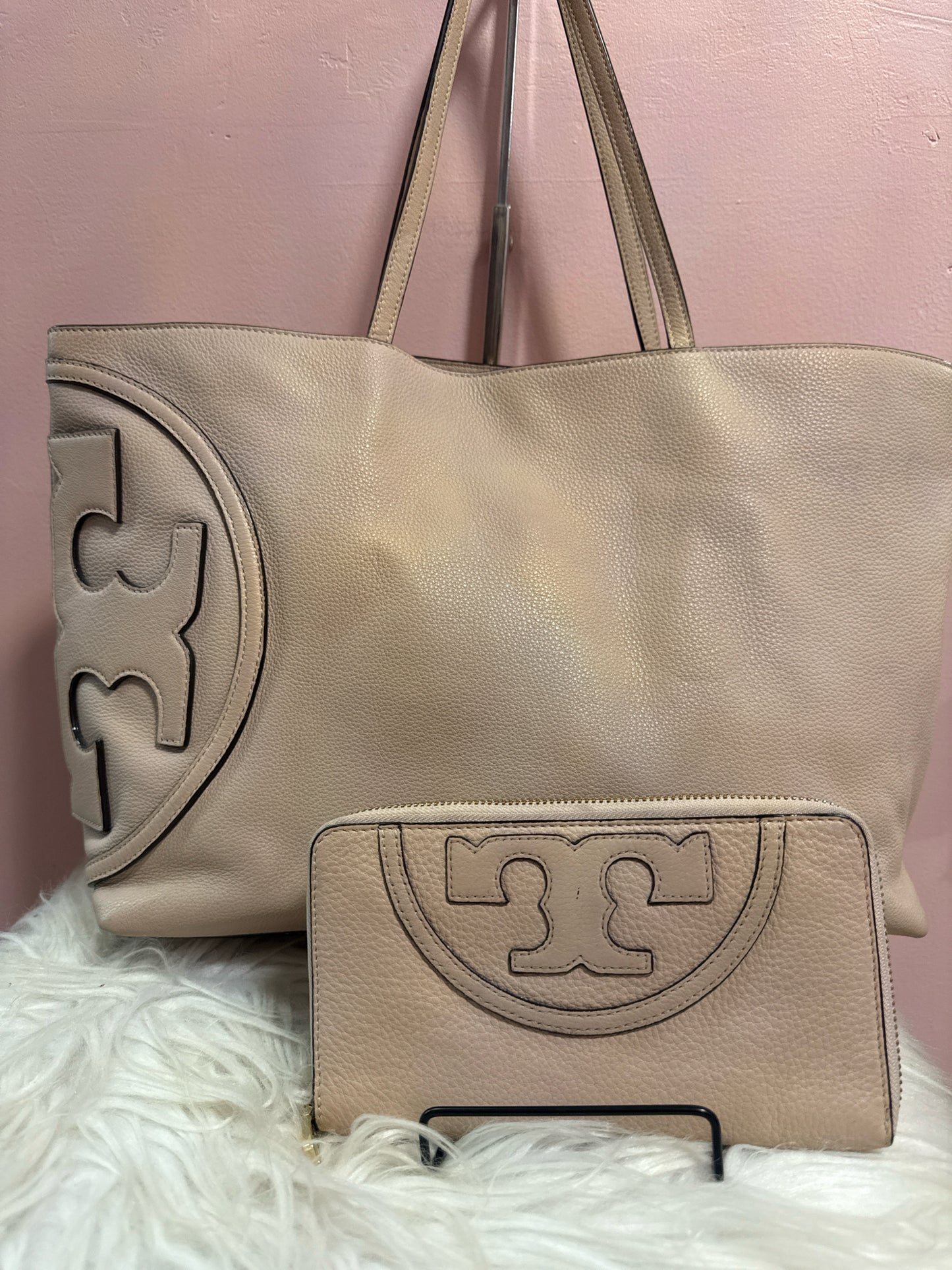 Tory Burch all T east west blush tote bag