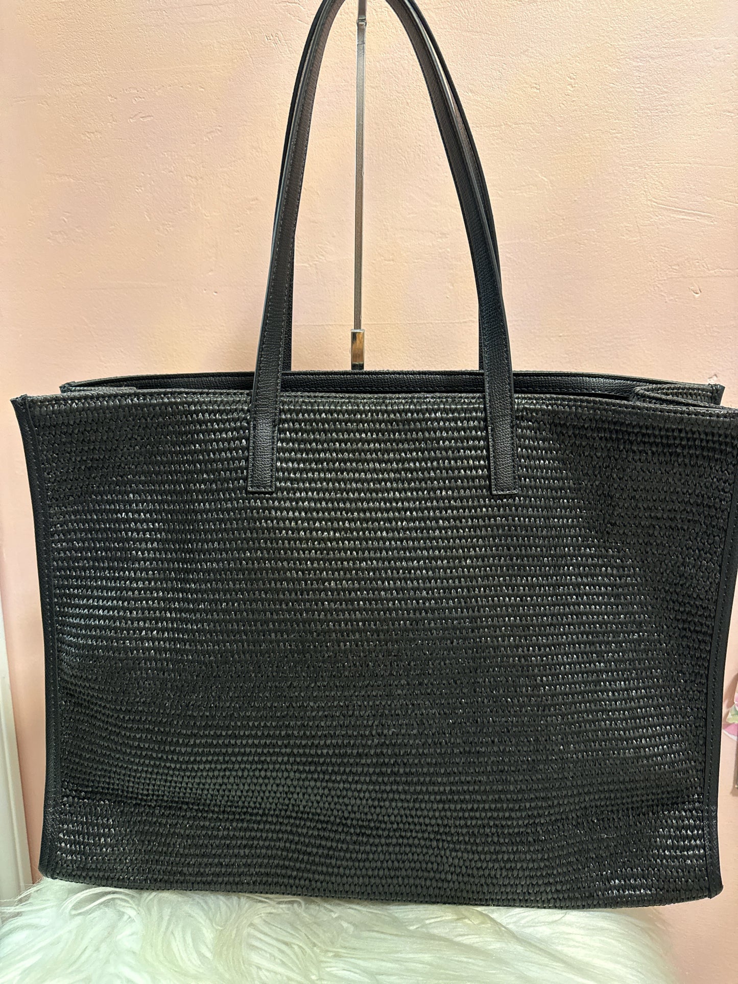 Ted Baker black icon leather tote bag