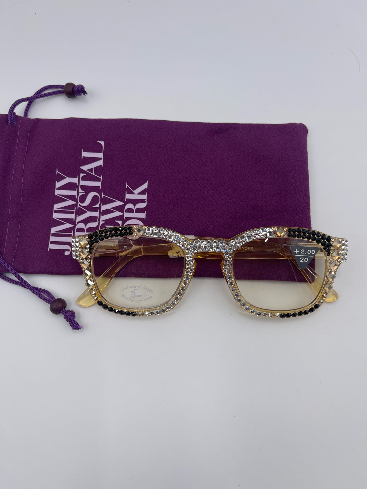 JIMMY CRYSTAL ATLANTA BLUE LIGHT PROTECTION READERS