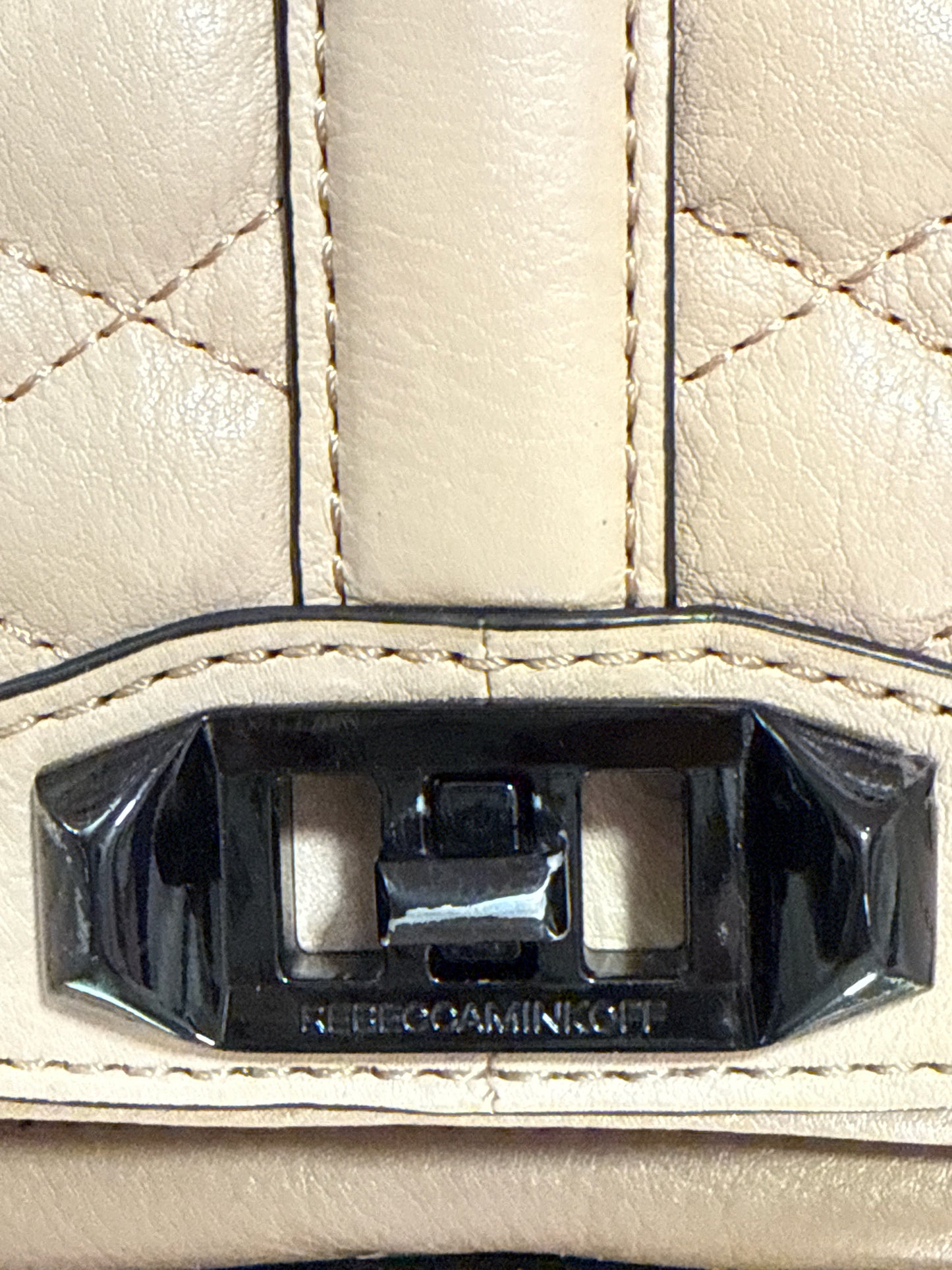 REBECCA MINKOFF BLUSH QUILTED CROSSBODY BLACK CHAIN