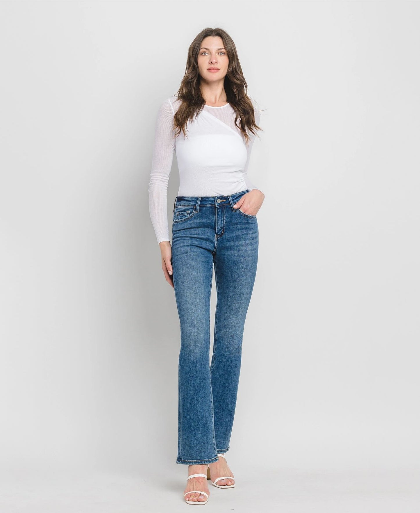 High rise boot cut jeans skylar shining