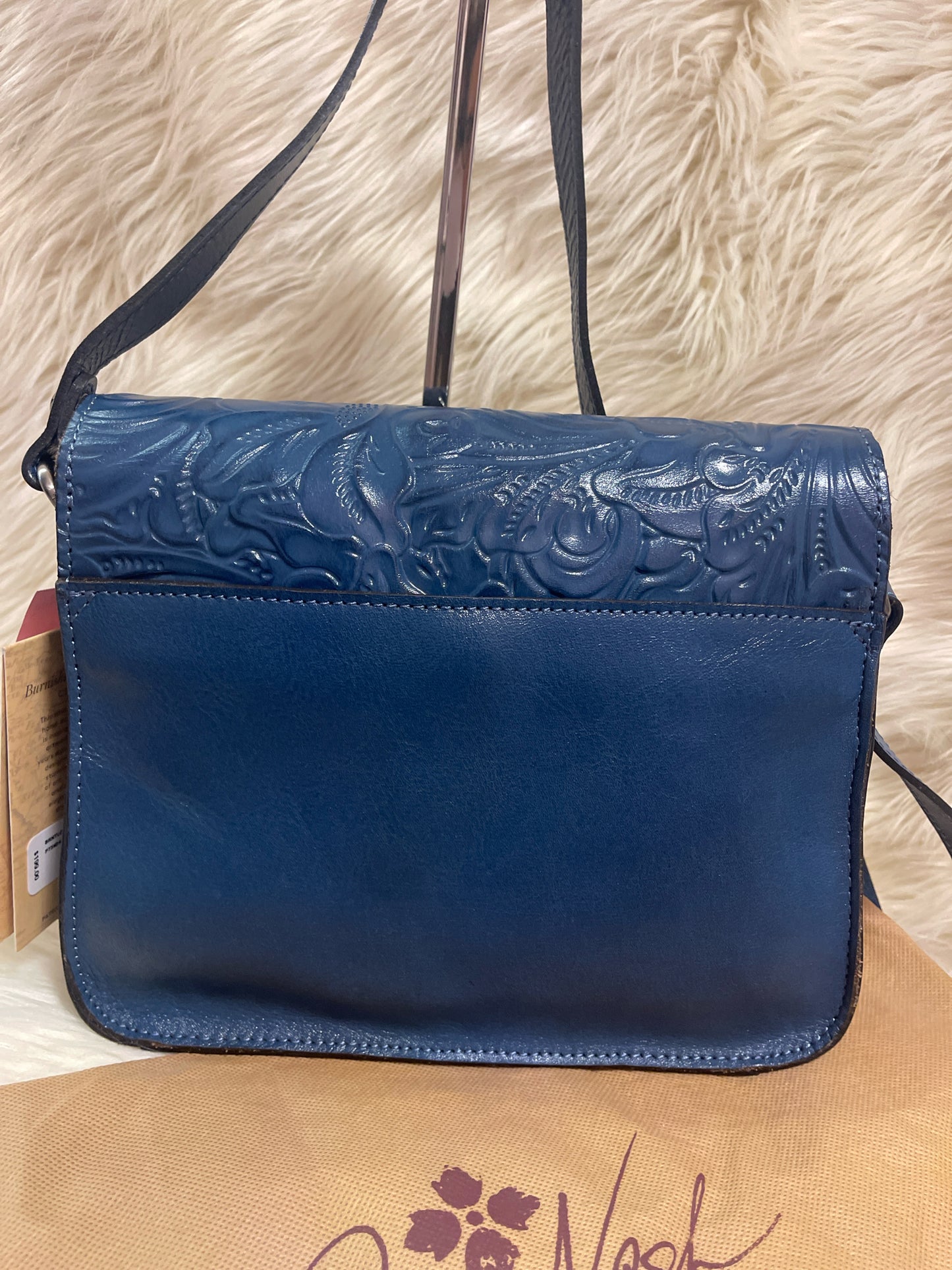 PATRICIA NASH ILINA CROSSBODY SAFFLOWR BLUE WITH DUST BAG NWT
