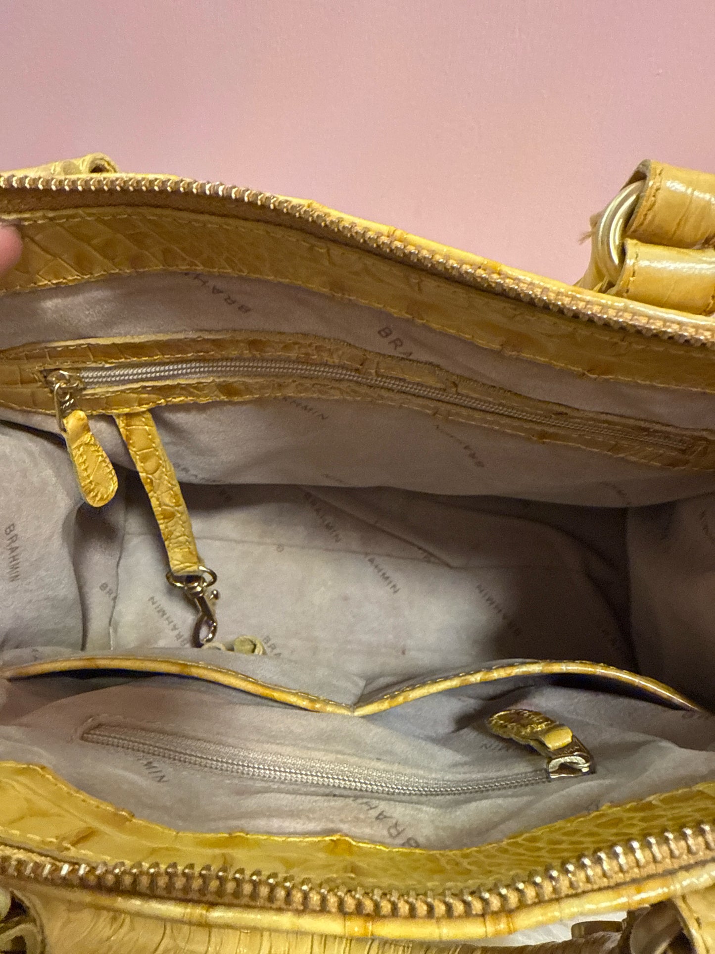 Brahmin Small Caroline Satchel in Buttercup