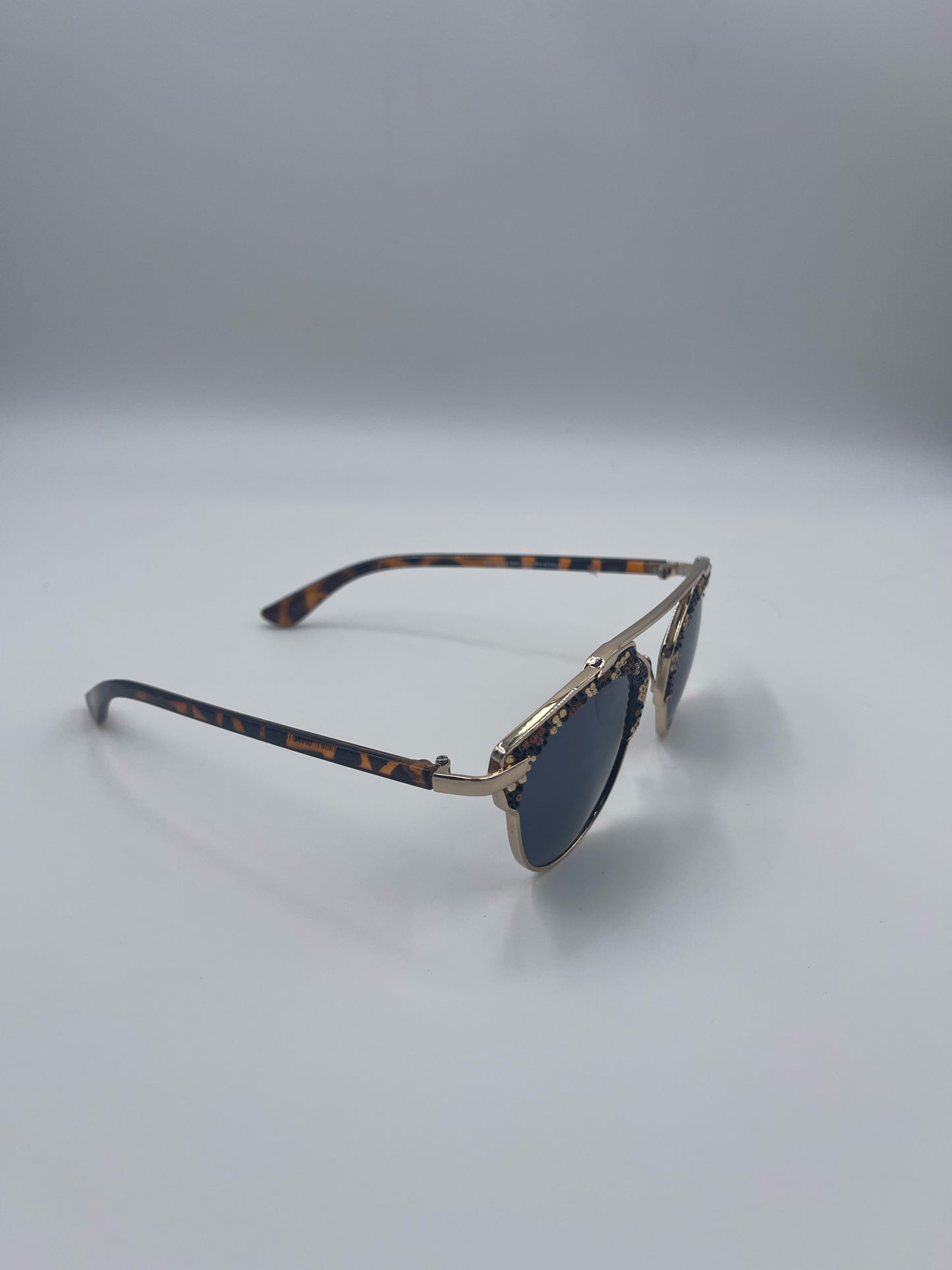 JIMMY CRYSTAL NEW YORK HELENA BROWN LEOPARD CRYSTAL SUNGLASSES
