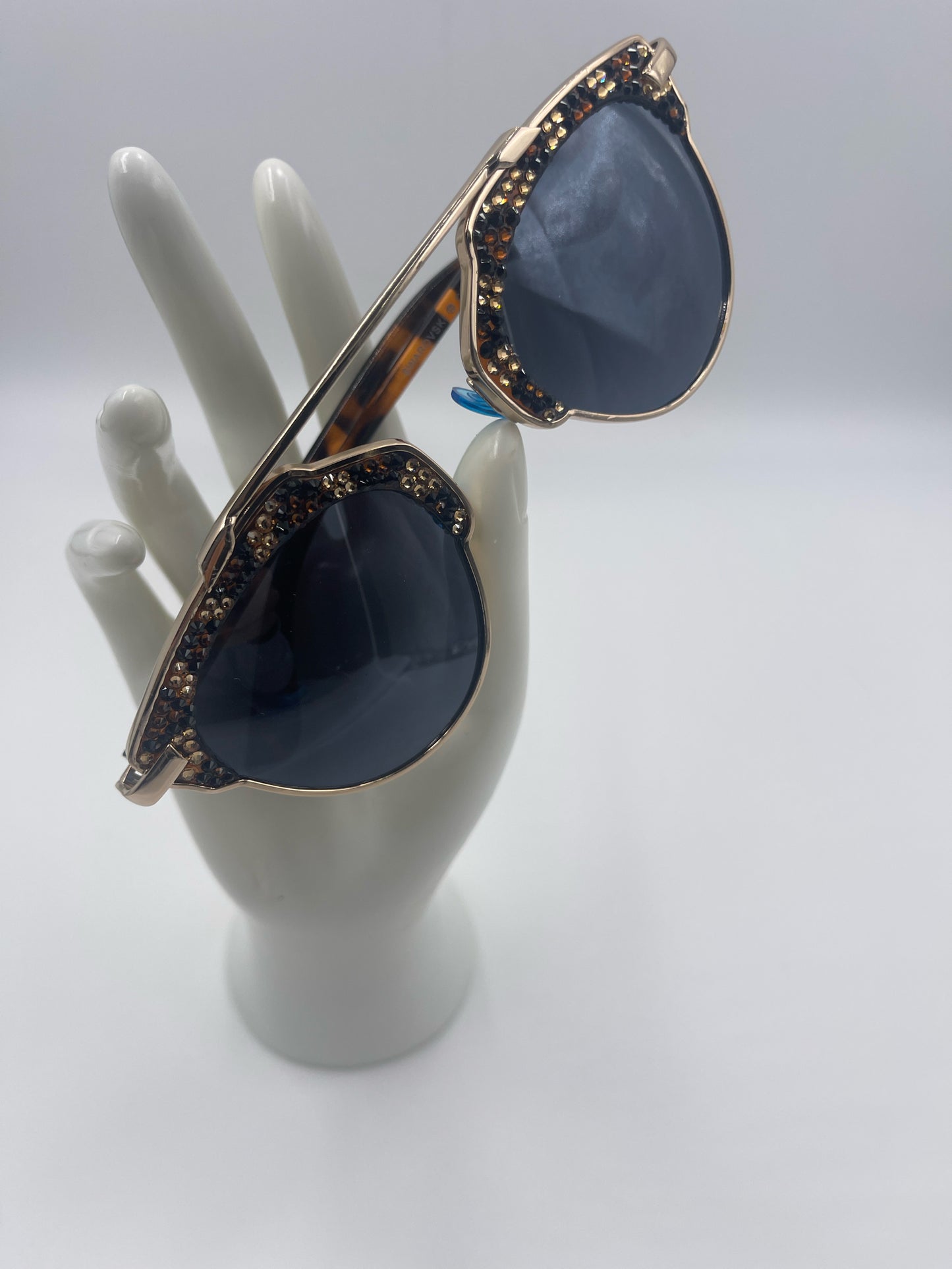JIMMY CRYSTAL NEW YORK HELENA BROWN LEOPARD CRYSTAL SUNGLASSES