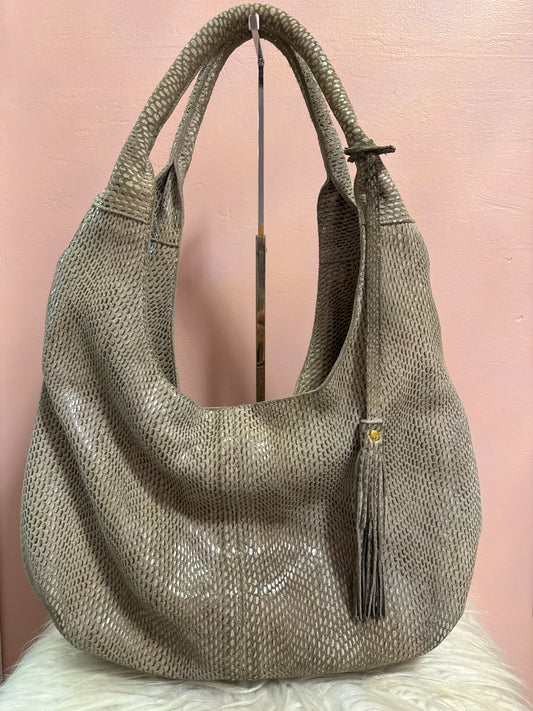 MAX COUTURE GREY SNAKESKIN HOBO