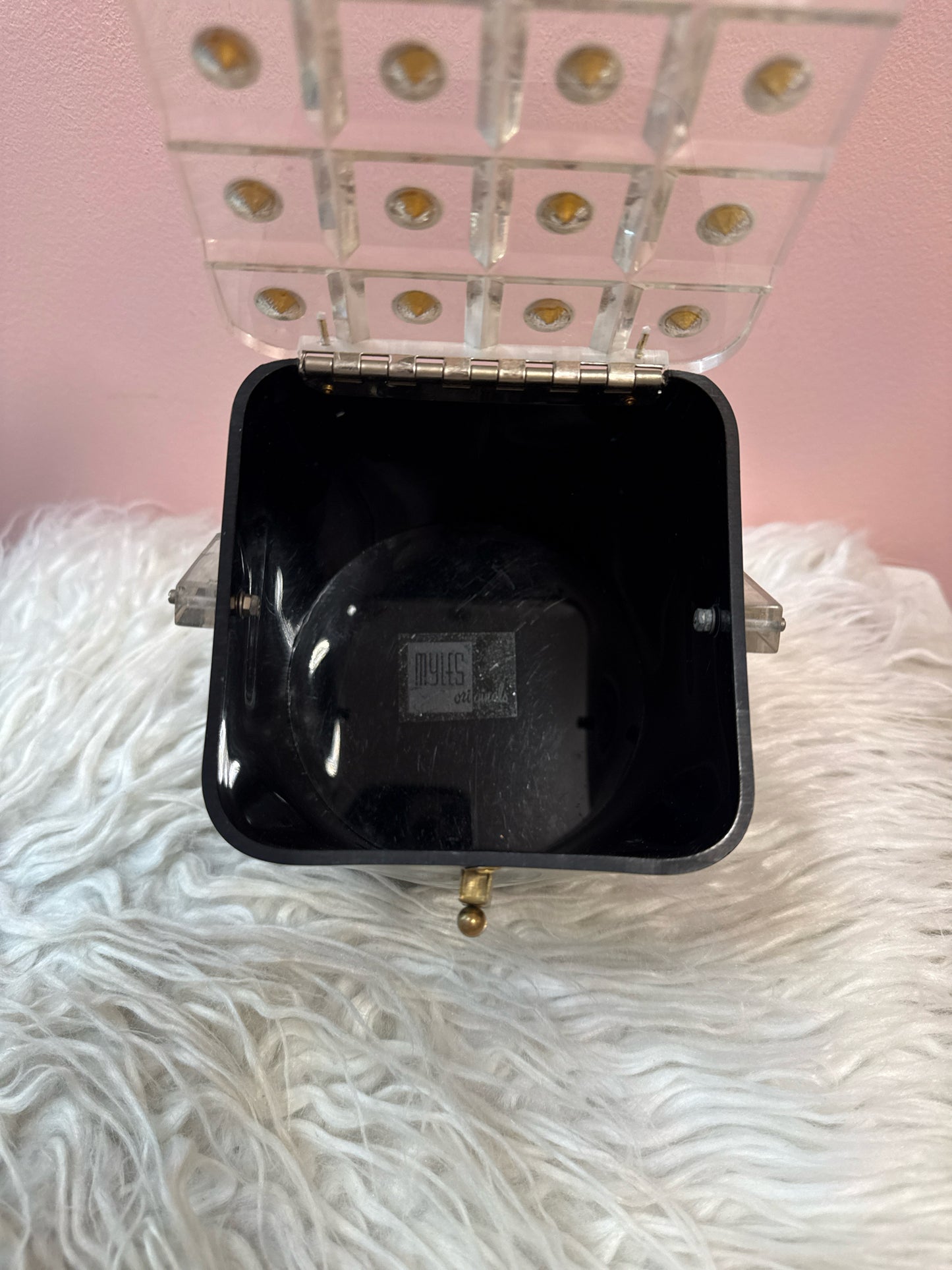 Myles Originals Lucite Black and Clear Vintage Purse