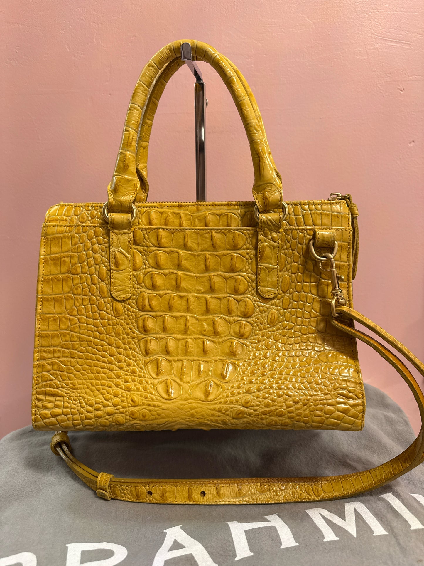 Brahmin Small Caroline Satchel in Buttercup