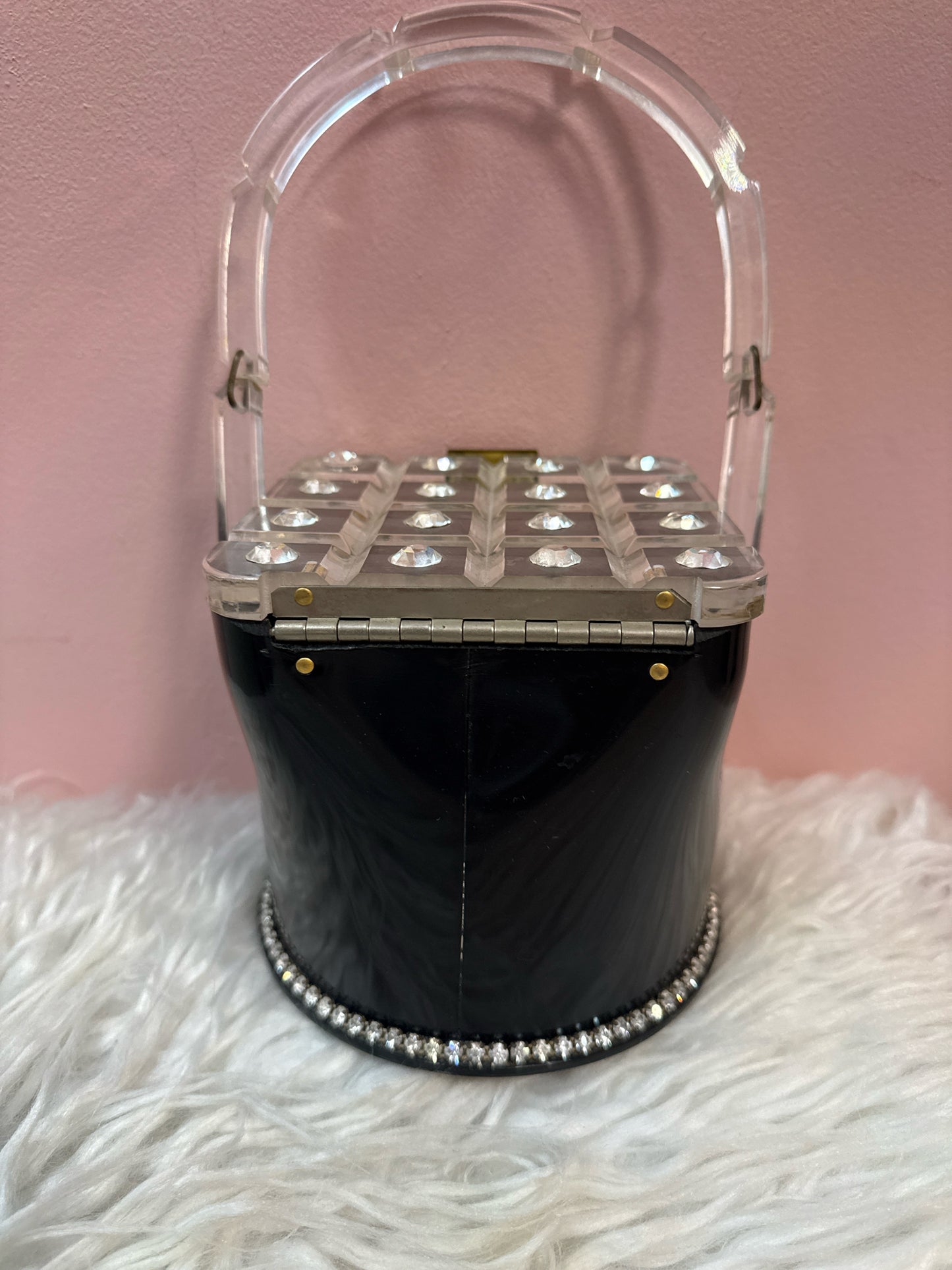 Myles Originals Lucite Black and Clear Vintage Purse
