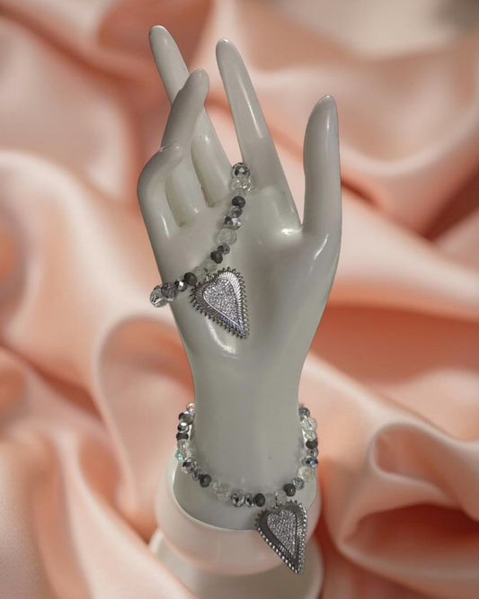 HEARTS OF FIRE SILVER HEART HANGING BRACELET