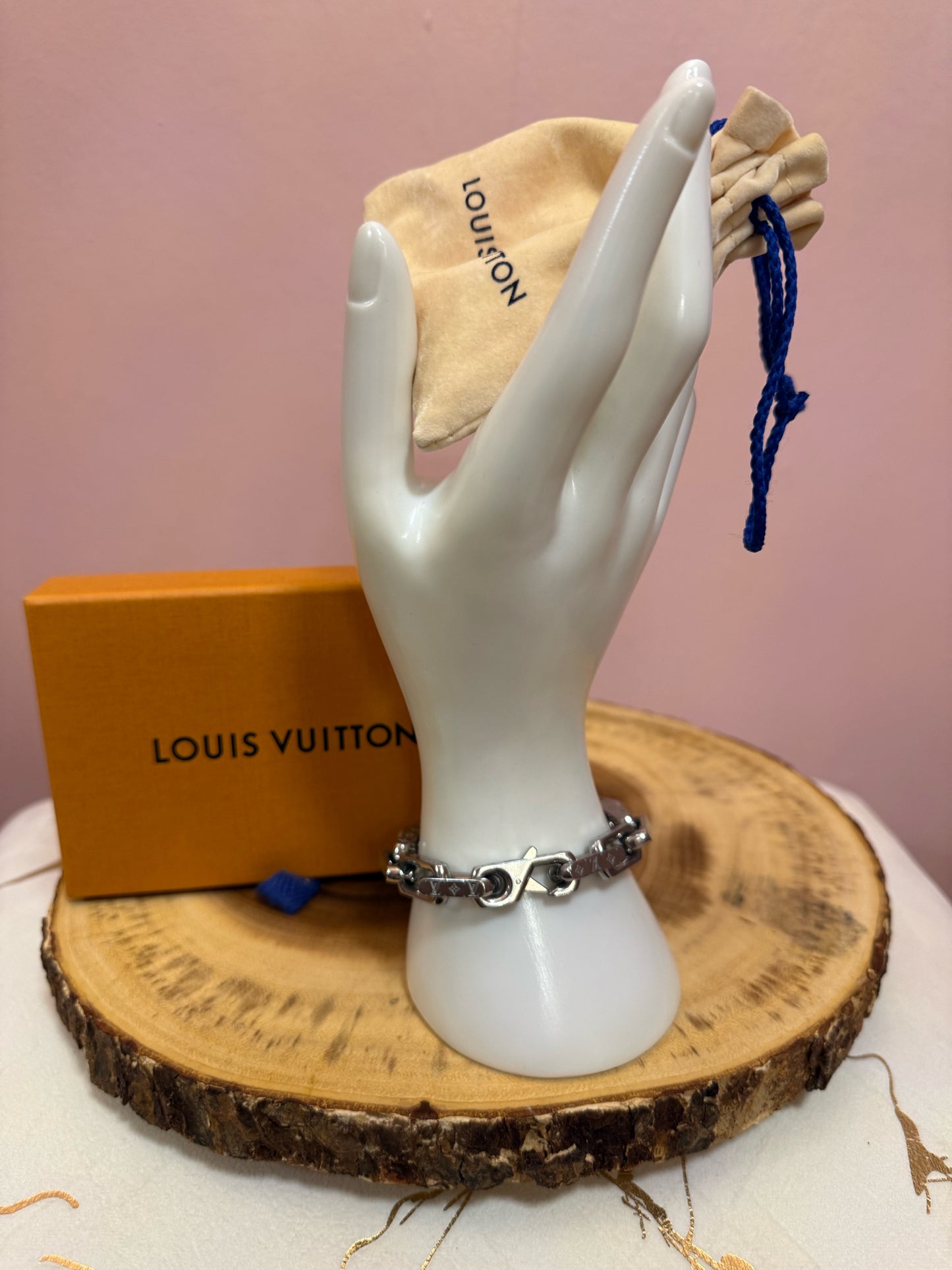 Louis Vuitton Monogram Chain Bracelet Silver Pre-Loved