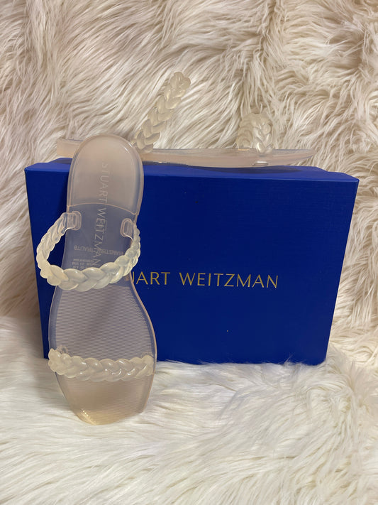 STUART WEITZMAN BRAIDA SAWYER CLEAR JELLY SANDALS W BOX