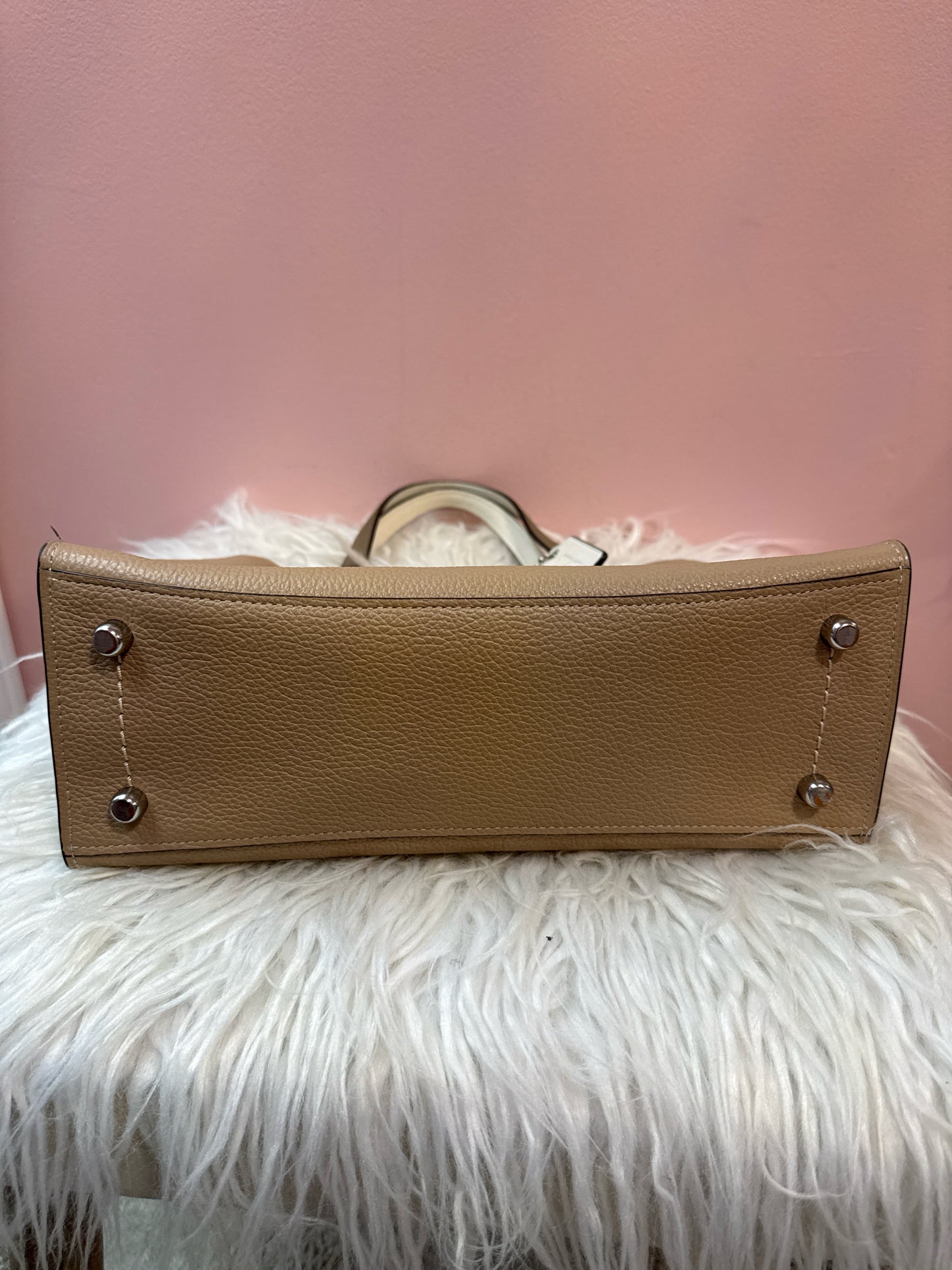 Coach Charlie Carryall in Taupe with Animal Print Side Gussets