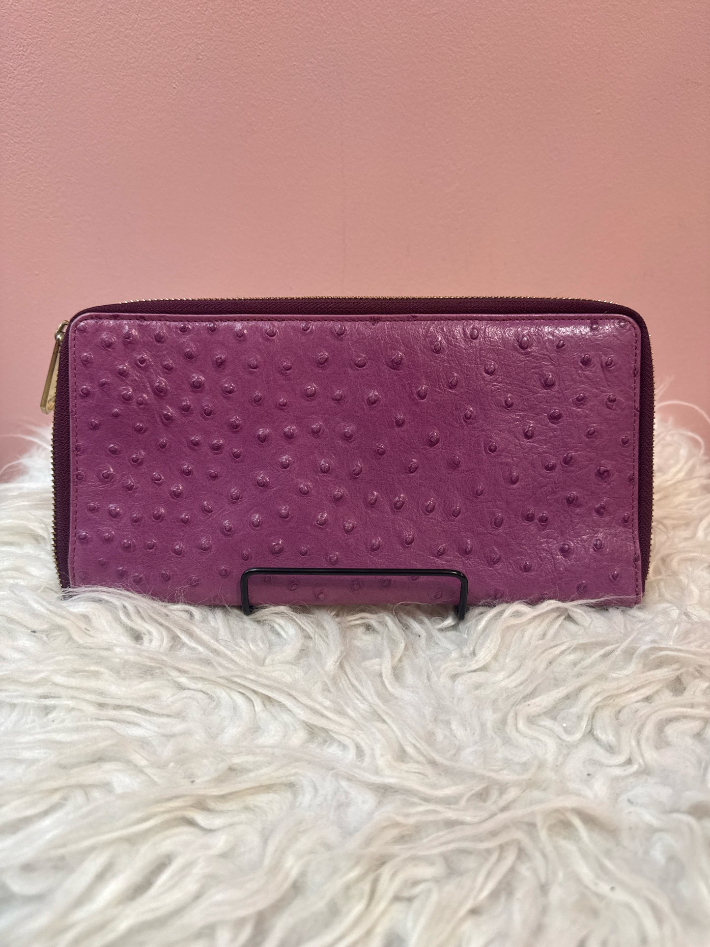 Brahmin Mulberry Orchid Embossed Travel Wallet