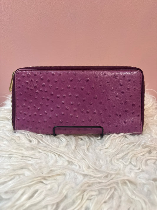 Brahmin Mulberry Orchid Embossed Travel Wallet