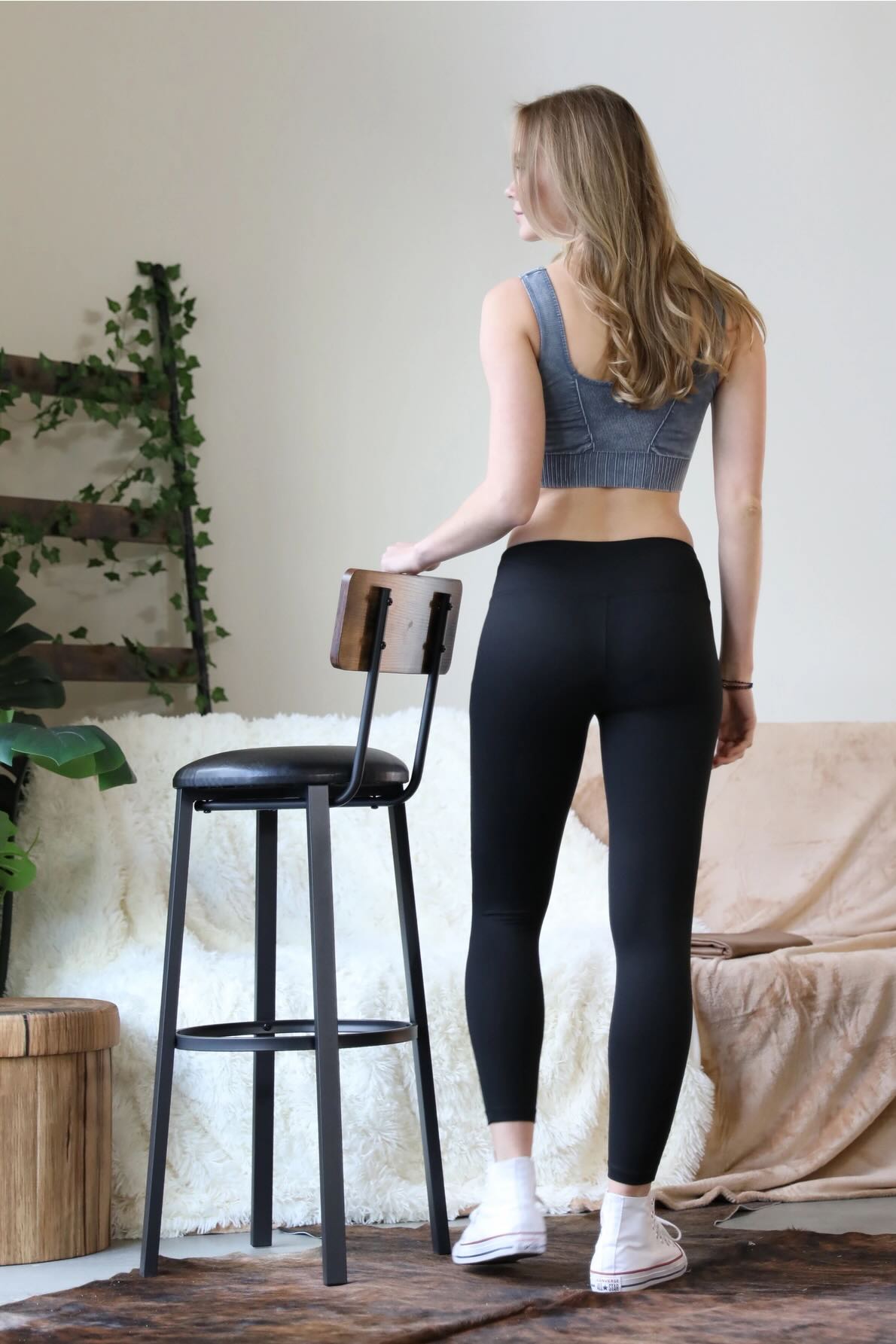Microfiber Wide Waistband Leggings Zenana Black and Brown