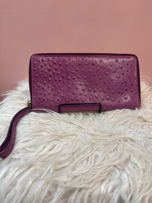 Brahmin Mulberry Orchid Embossed Travel Wallet