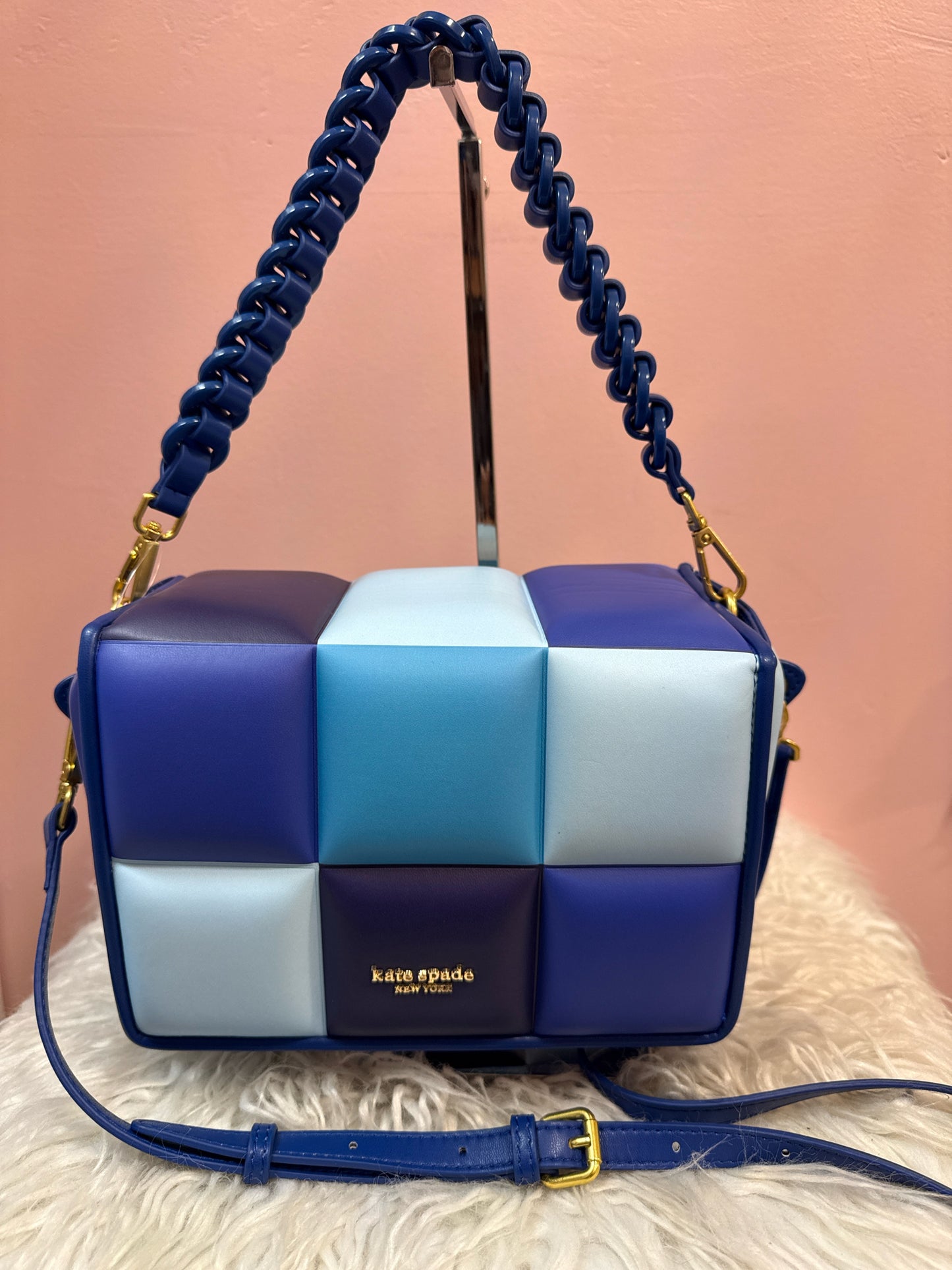 Kate Spade Boxxy Blueberr multi 3D Leather Crossbody