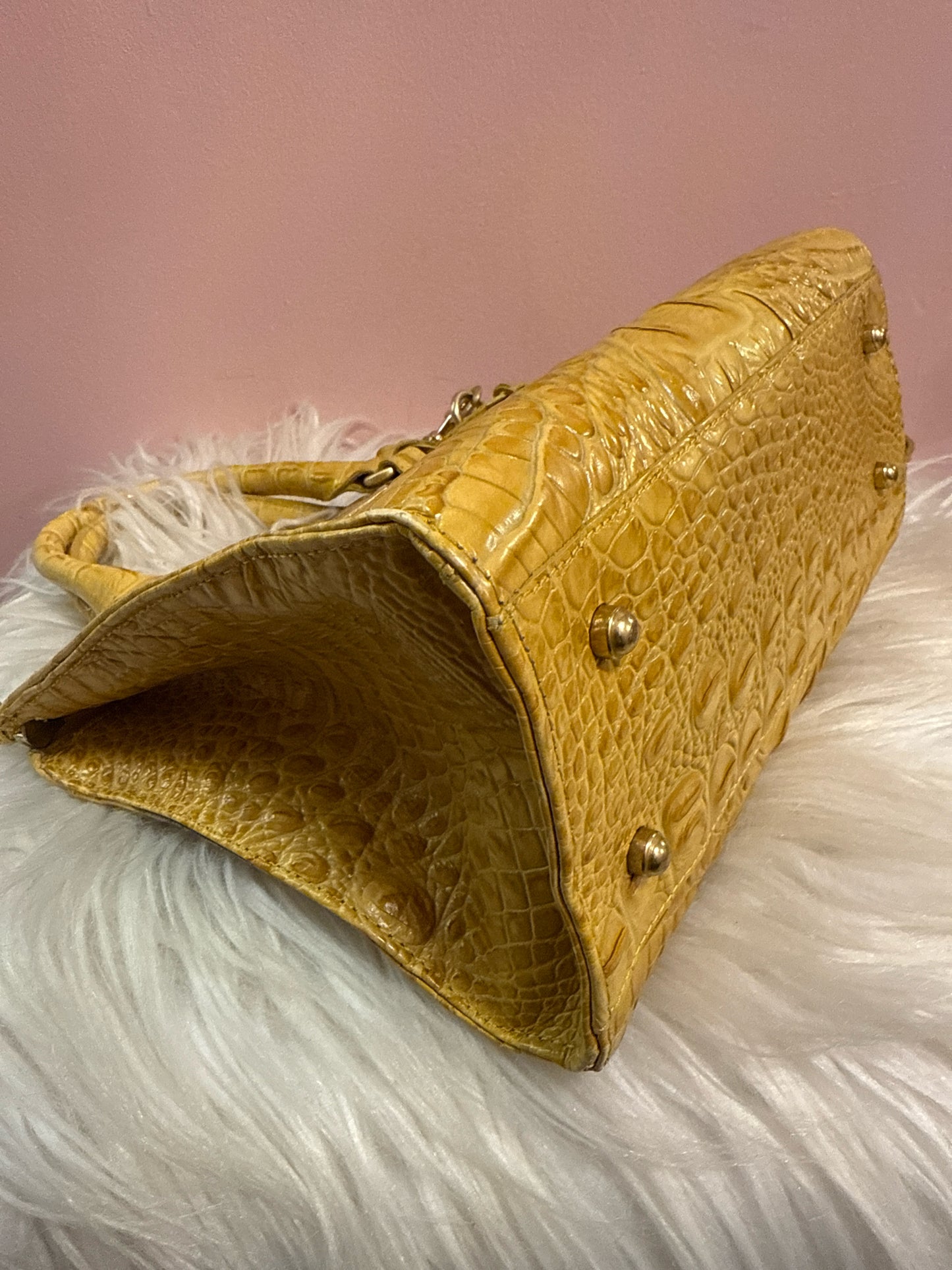 Brahmin Small Caroline Satchel in Buttercup