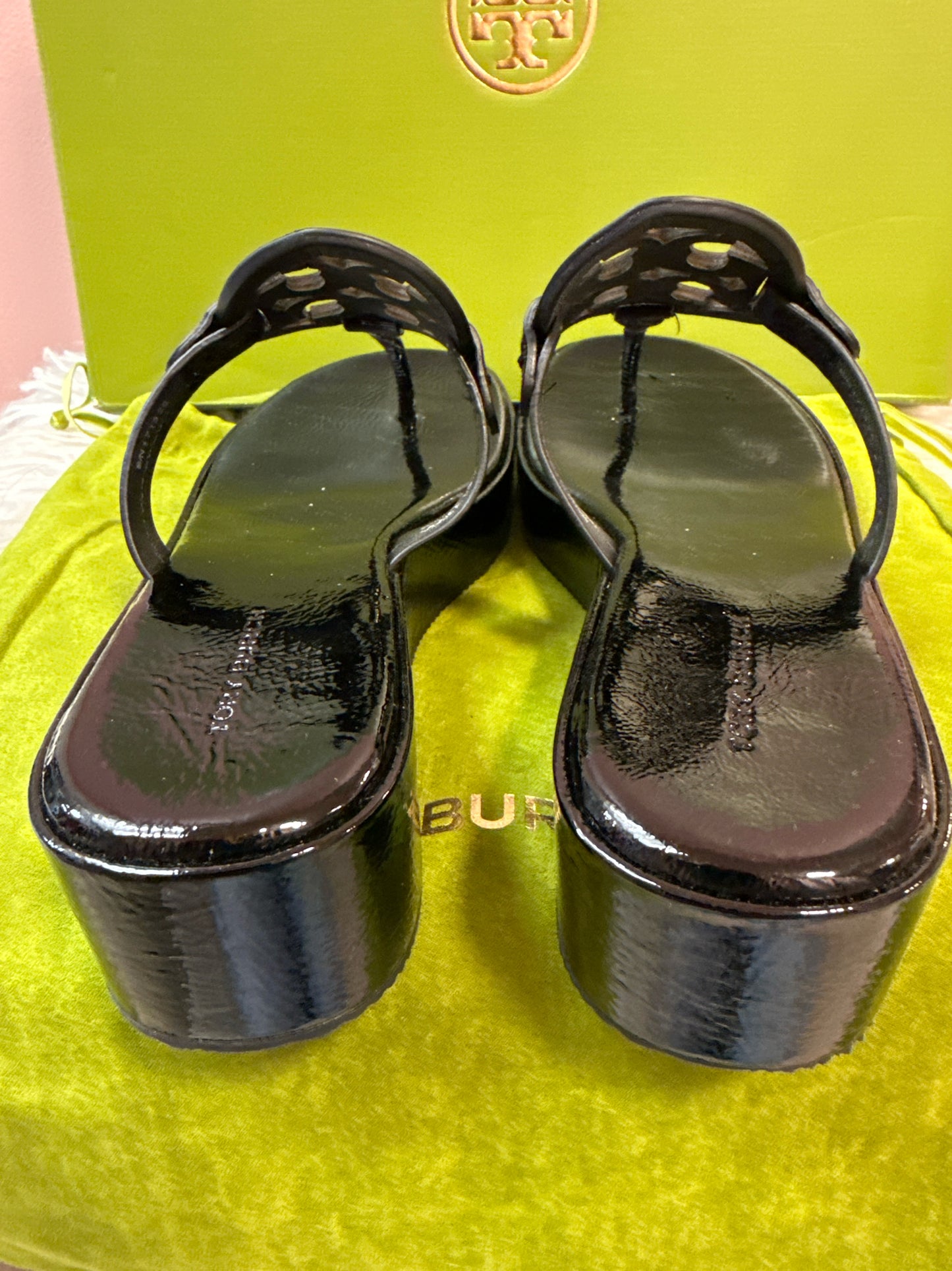 Tory Burch Miller Wedge Patent Leather Sandals