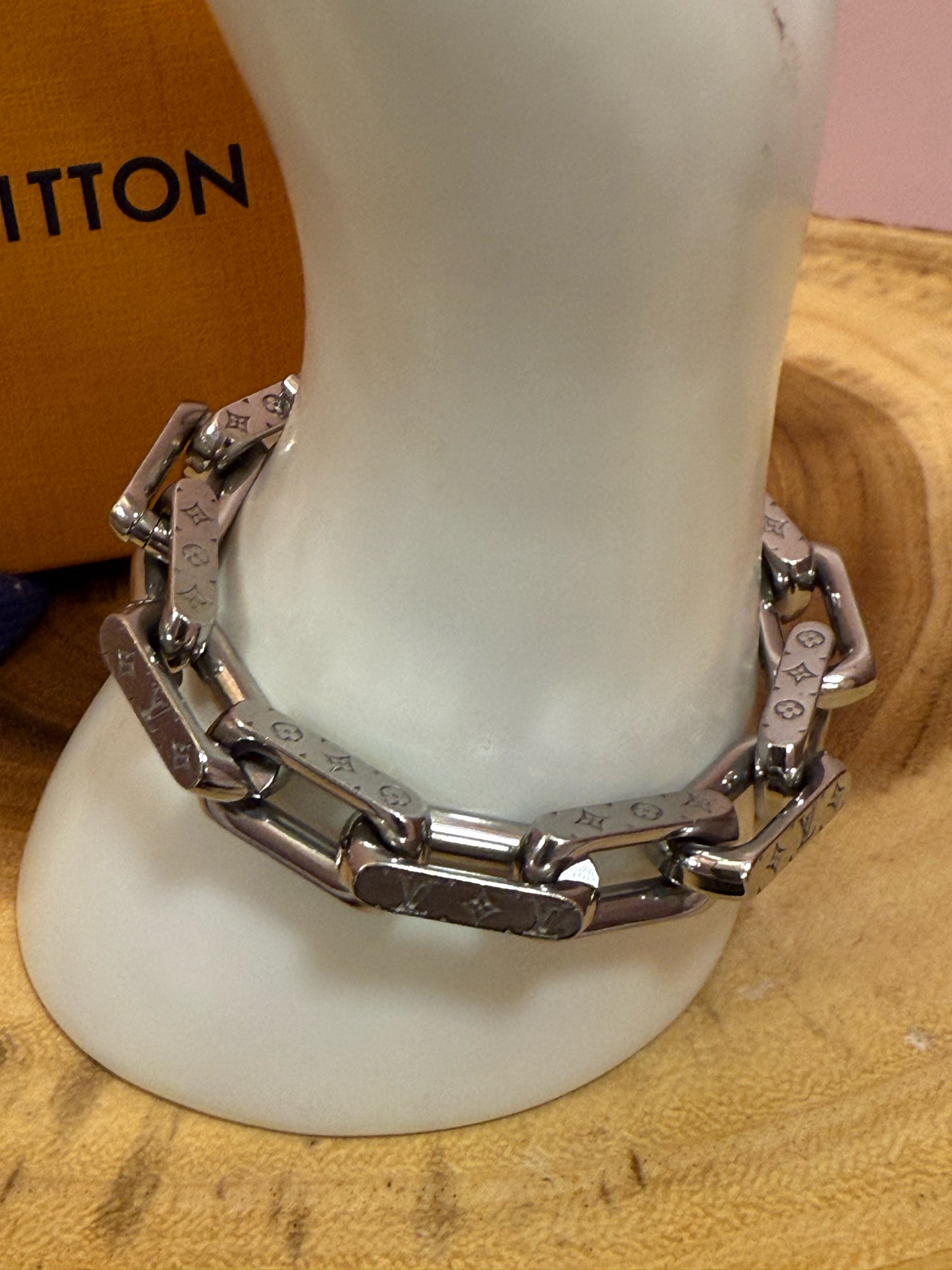 Louis Vuitton Monogram Chain Bracelet Silver Pre-Loved