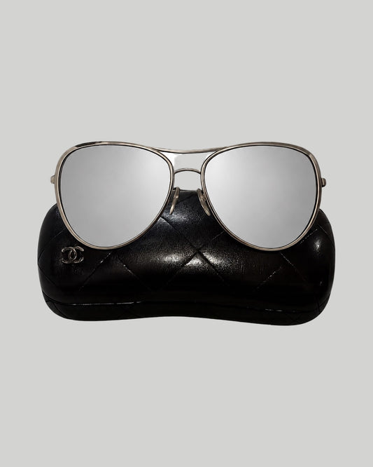 Chanel Pilot Summer Mirrored Silver Aviator Sunglasses 4223