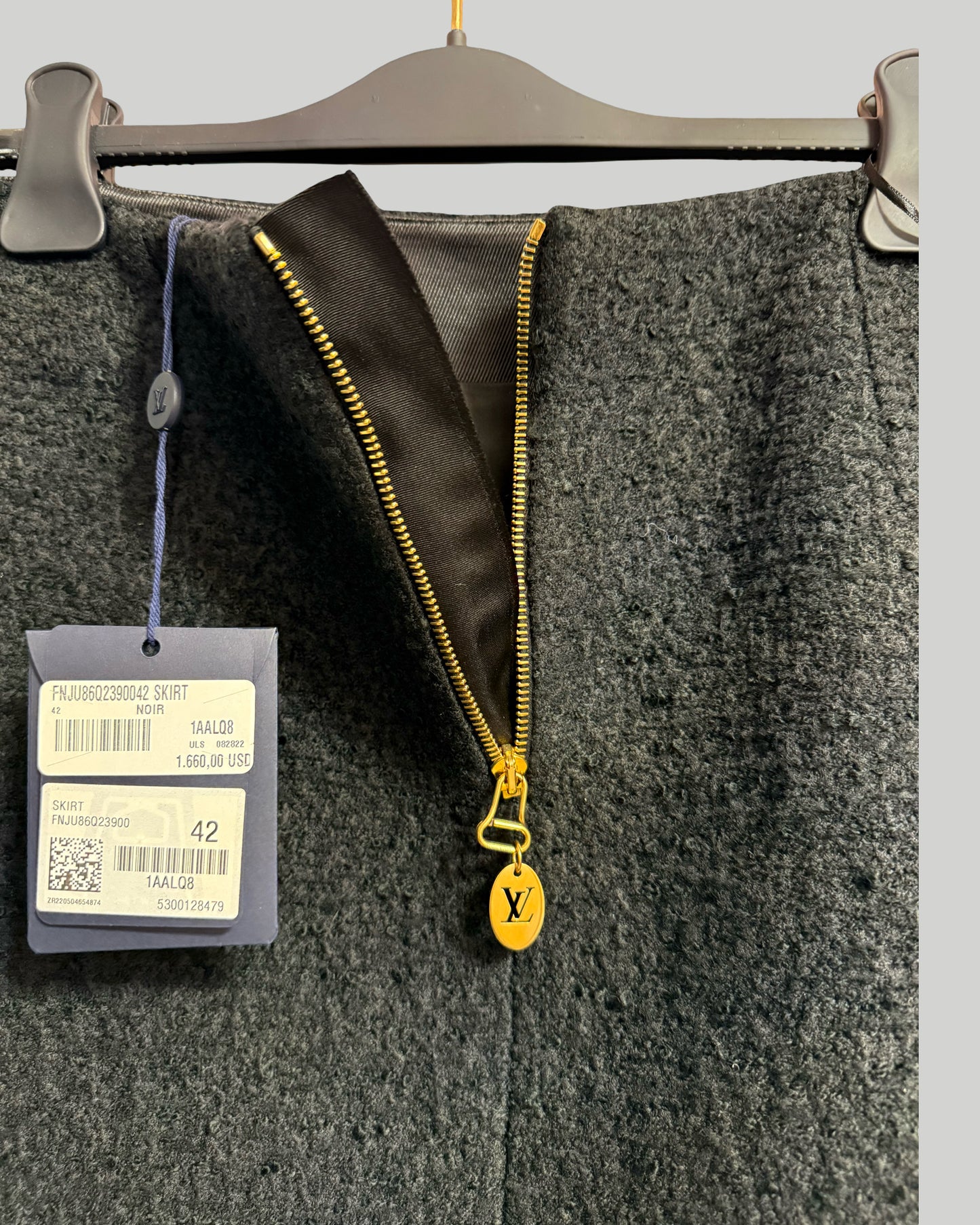 Louis VuittonPre-Loved  Black Boucle Wool Mini Skirt  NWT