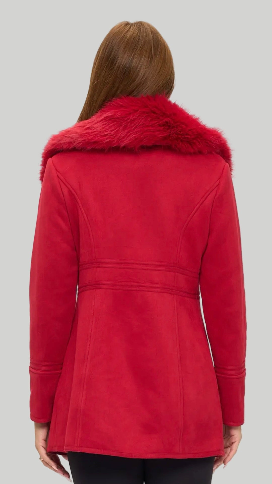 Luxe Faux Fur-Collar Tailored Coat