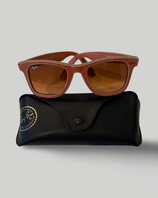 RAY BAN WAYFARER ORANGE DENIM SUNGLASSES W CASE RB2140