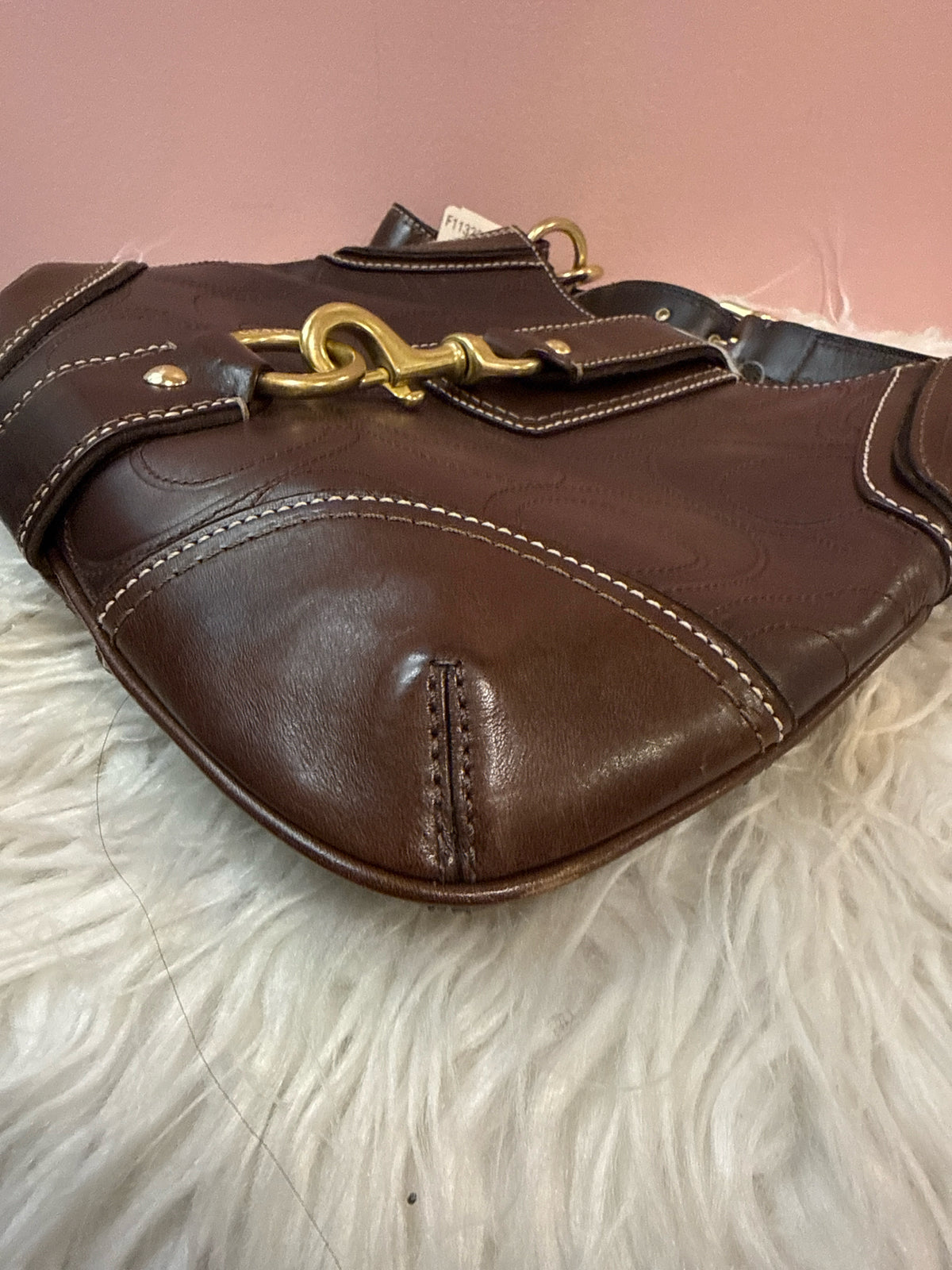 Coach Hamptons Hobo Bag in Dark Brown Signature "C"  Leather