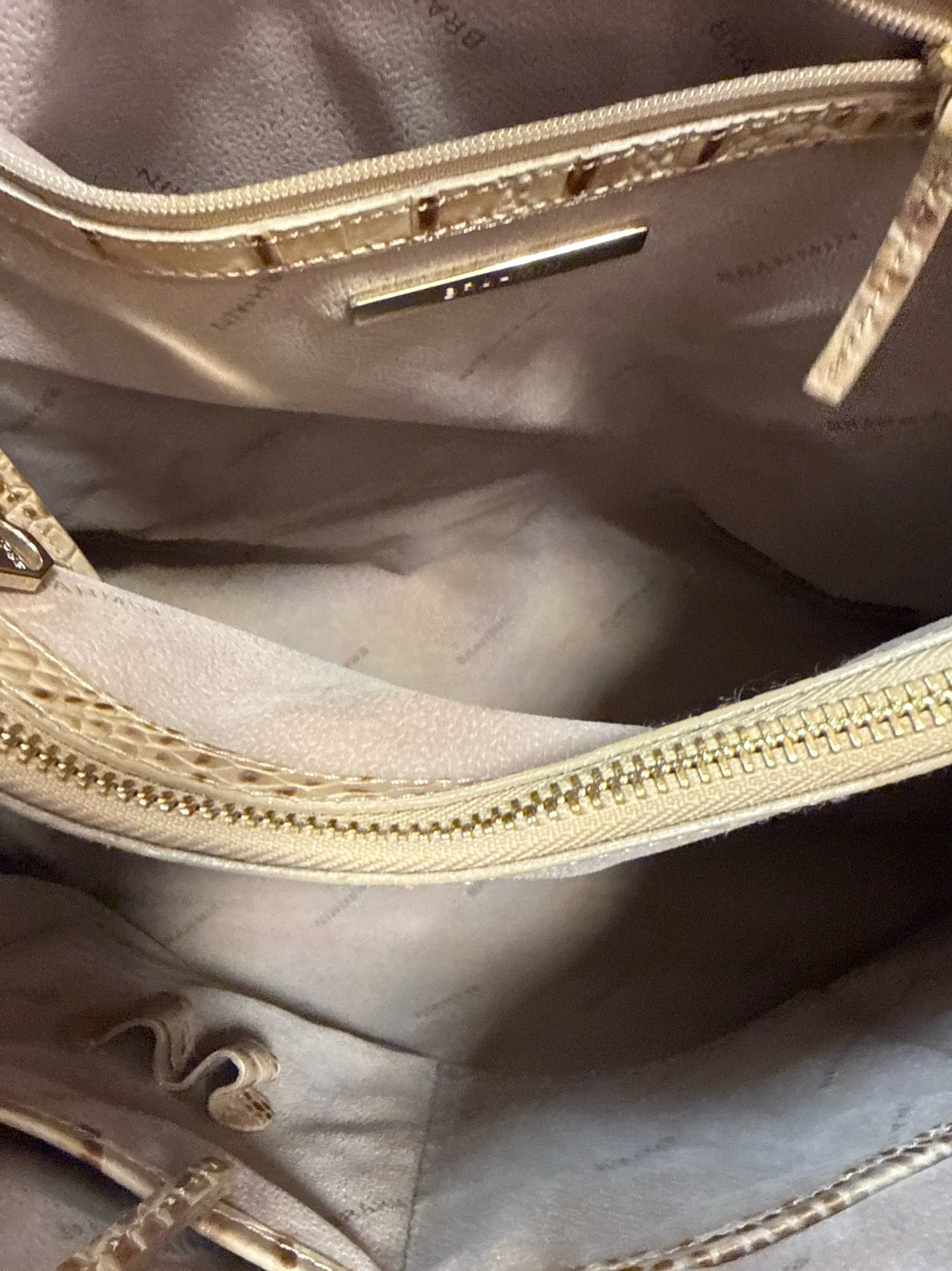 Brahmin Joan Tote in Champagne Croc Embossed Leather