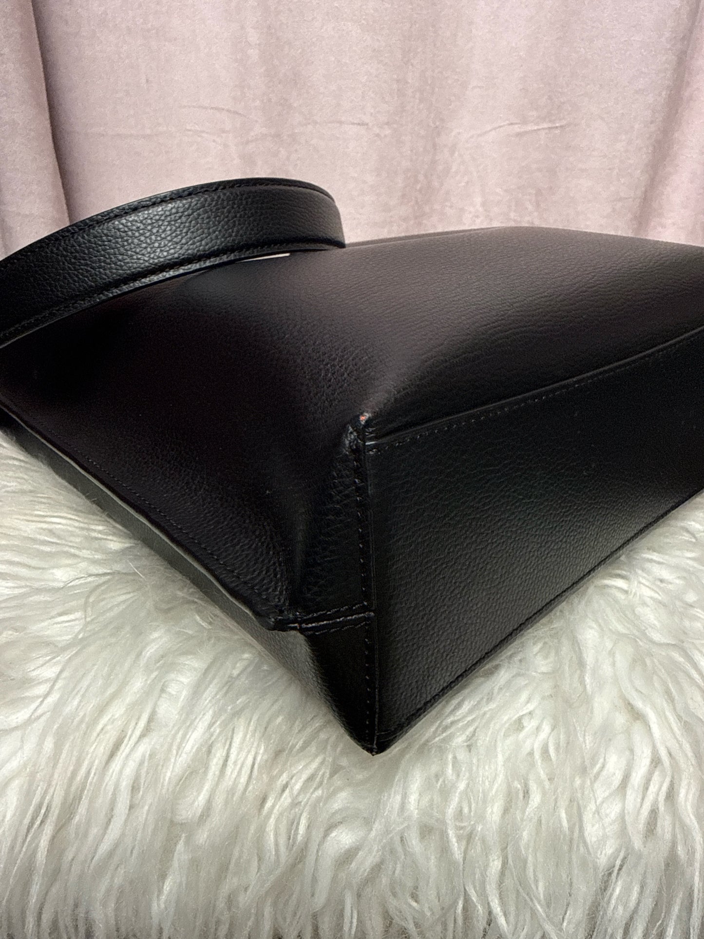 Coach Town Bucket Bag in Black Polished Leather