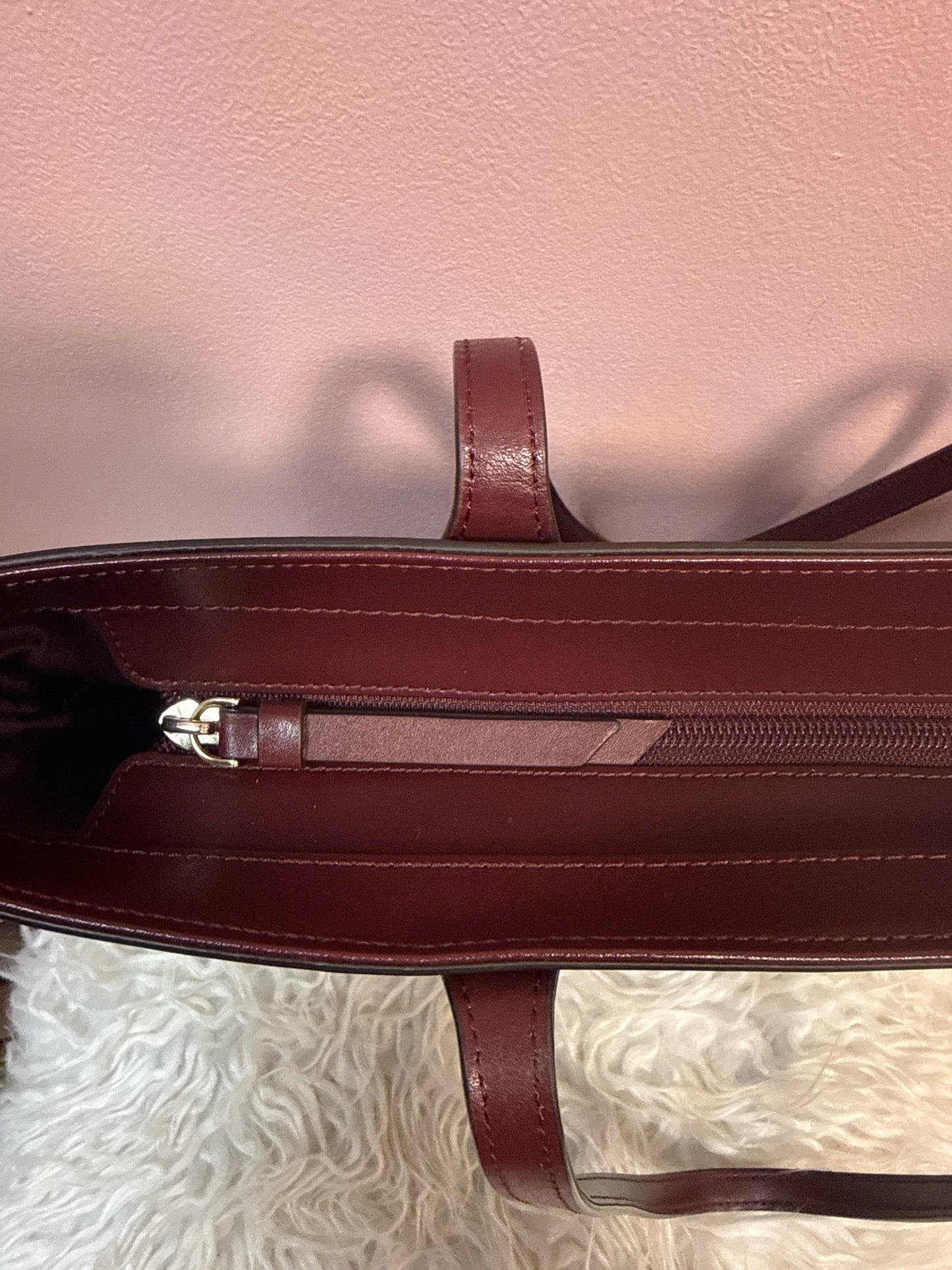 Kate Spade Smooth Leather Tote in Merlot