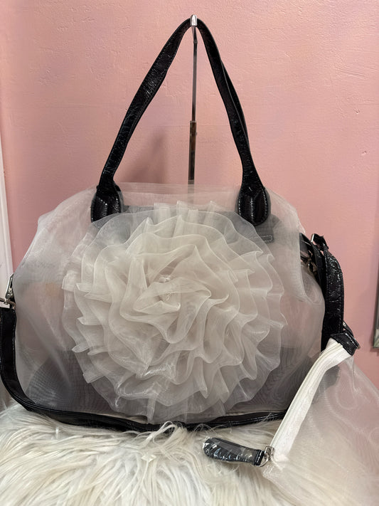 White mesh flower shoulder/handbag