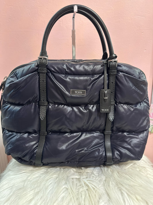 Tumi navy puffer weekender/travel/computer bag