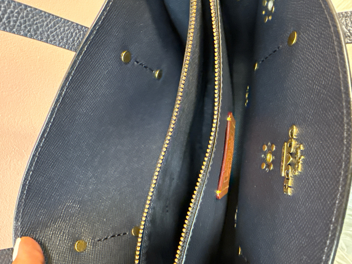 Coach Charlie Carryall 28 with rivets n Pebbled Olive Leather