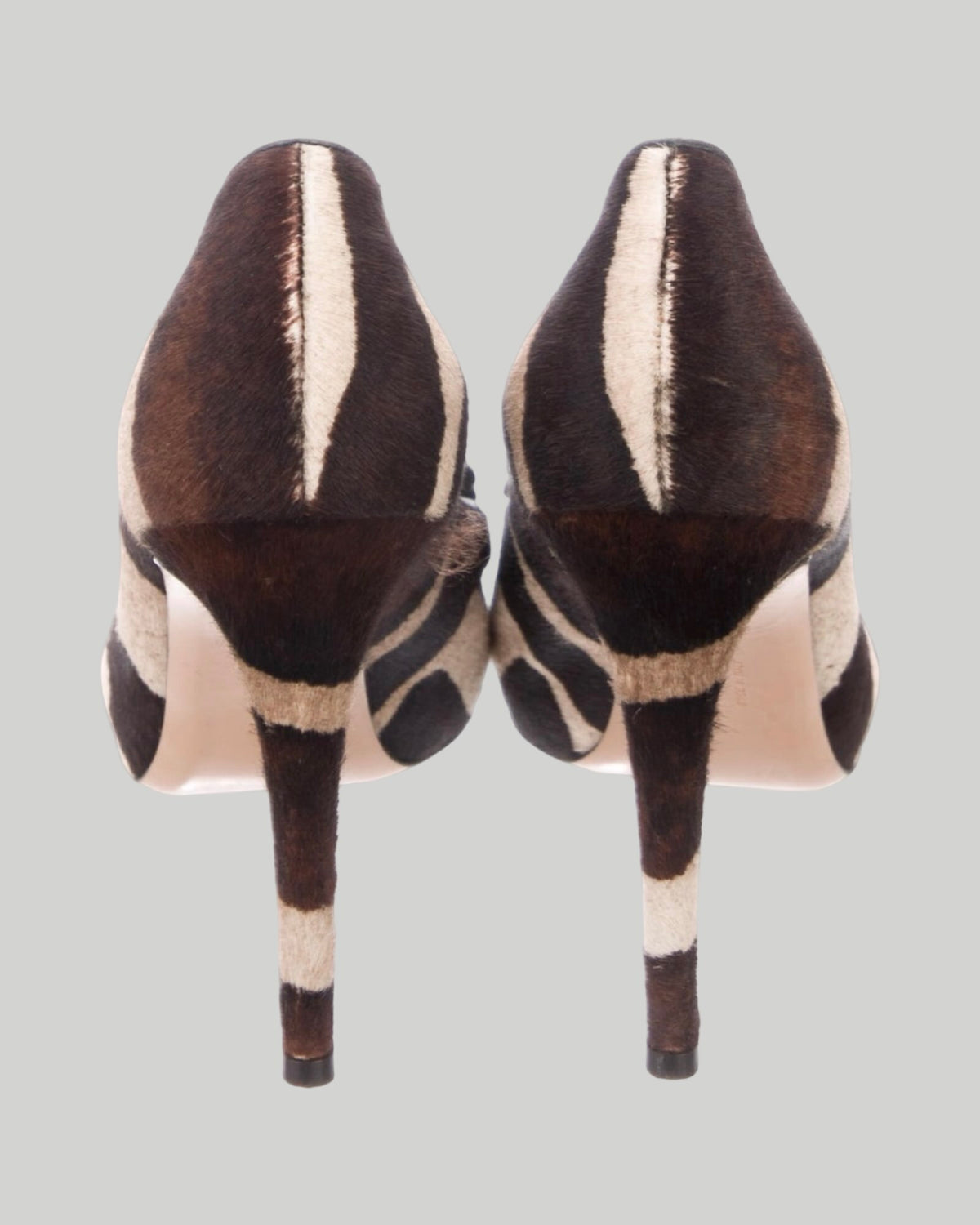 Salvatore Ferragamo Ponyhair Round Toe Pumps