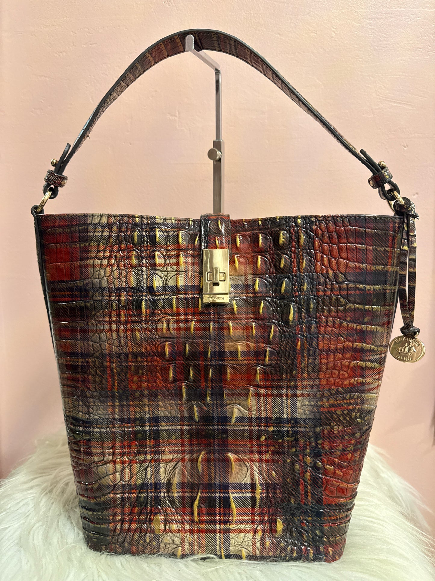 Brahmin Shira Bucket Flannel Melbourne Bag