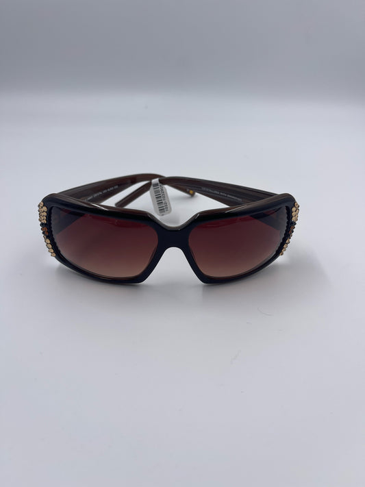 JIMMY CRYSTAL NEW YORK SUNGLASSES, BROWN AND BLACK