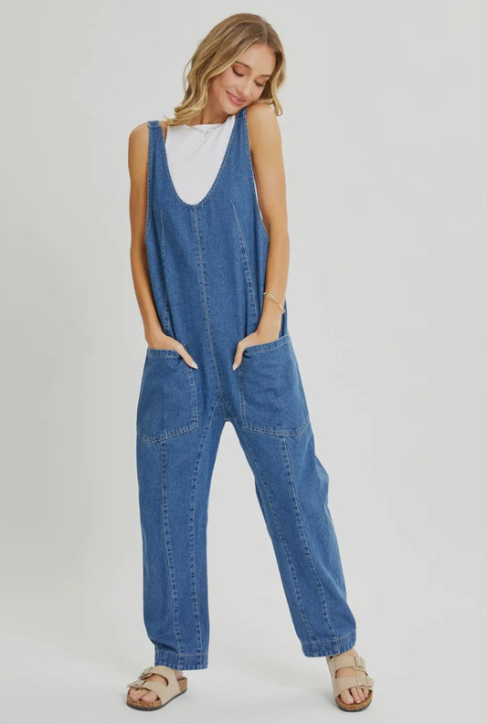 ONE AND DONE DENIM JUMPSUIT