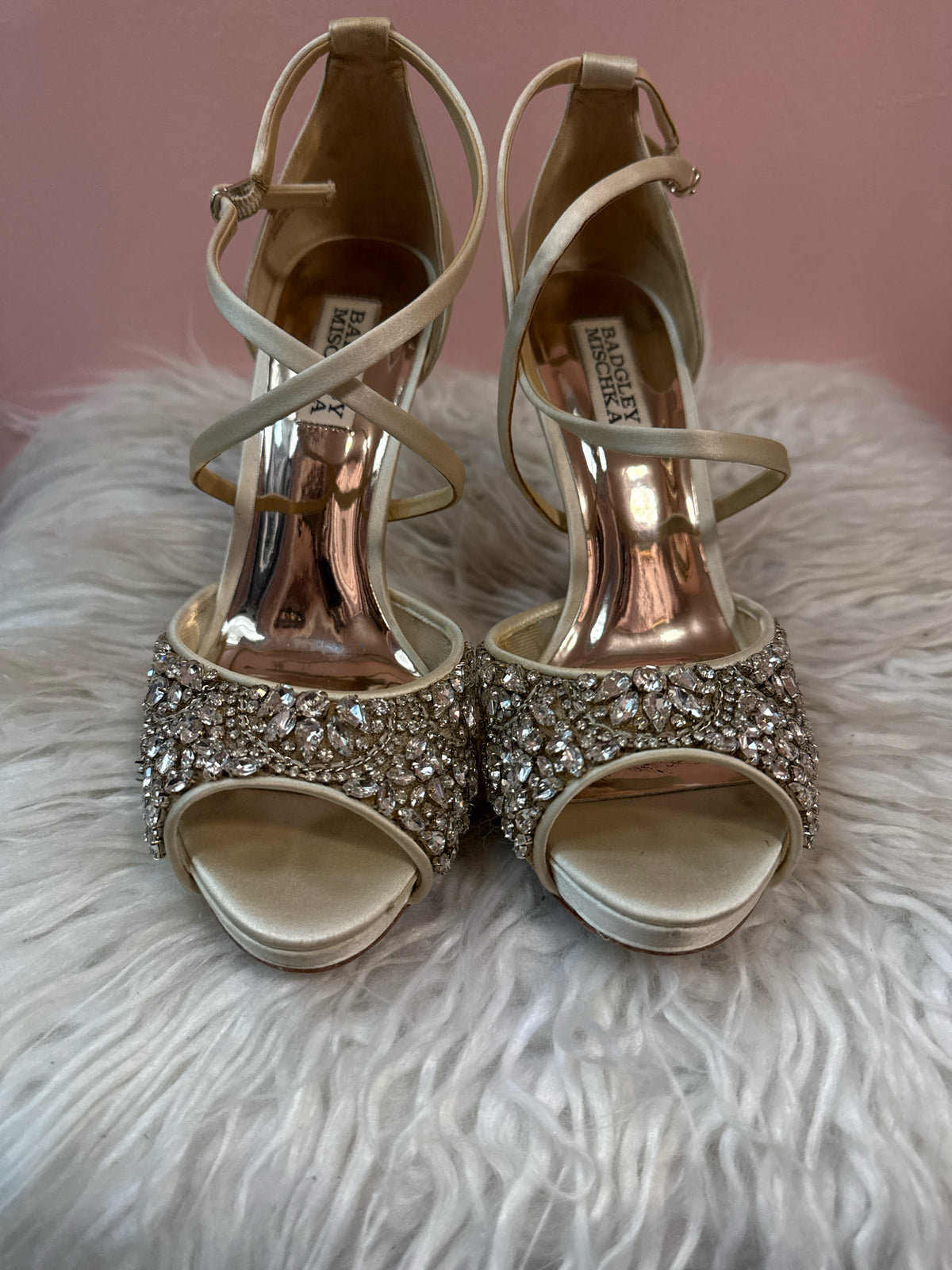 Badgley Mischka Tampa Embellished Satin Sandals